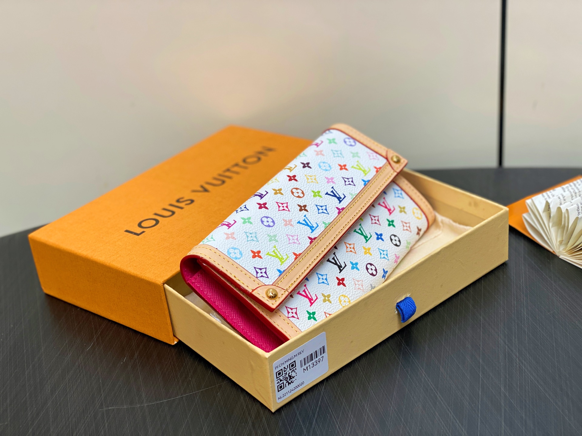 Louis Vuitton x TM Portfolio Sarah NM Wallet Monogram Multicolor White 3 i1740374250323 7526 0 1