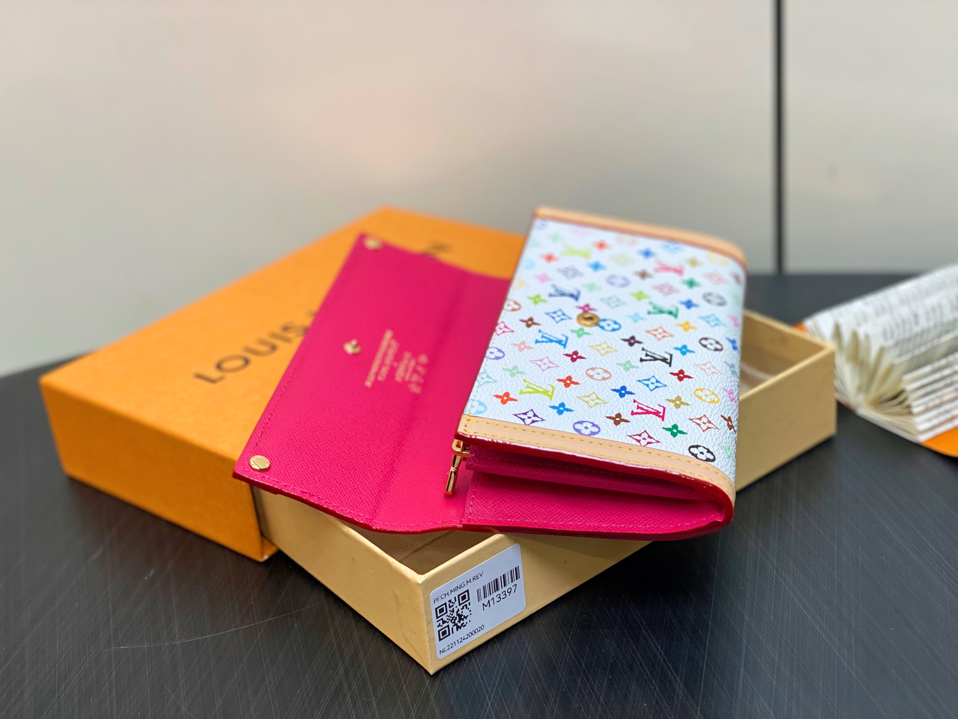 Louis Vuitton x TM Portfolio Sarah NM Wallet Monogram Multicolor White 6 i1740374251914 1365 0 4