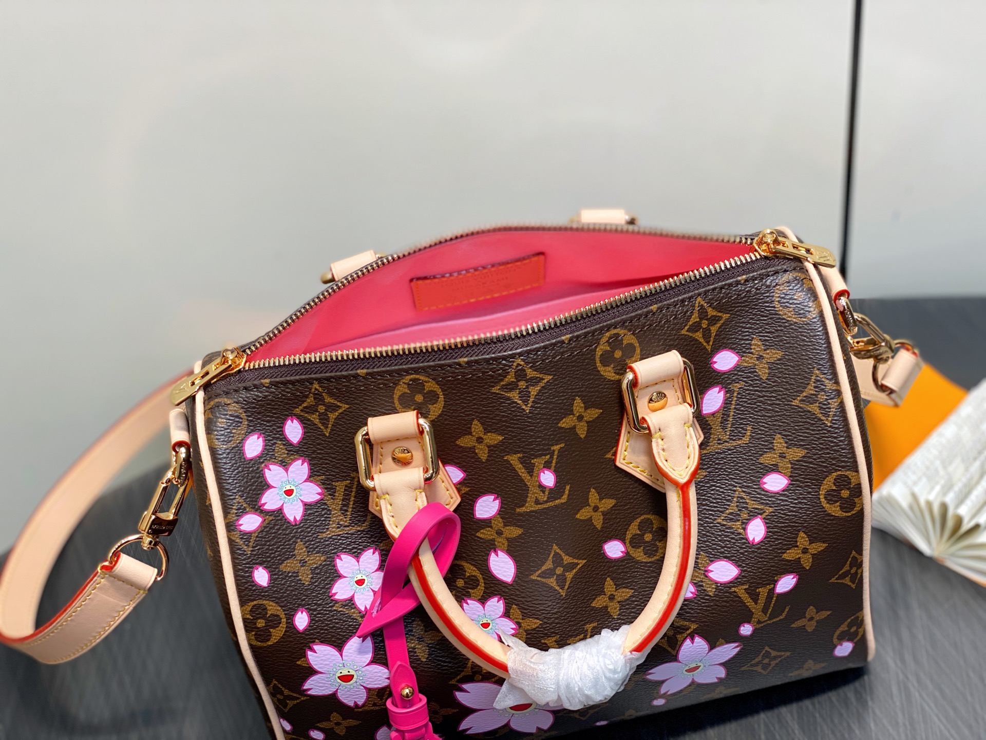 【顶级原单】M14174老花 樱花/村上隆 枕头包speedy LV x TM SPEEDY BANDO