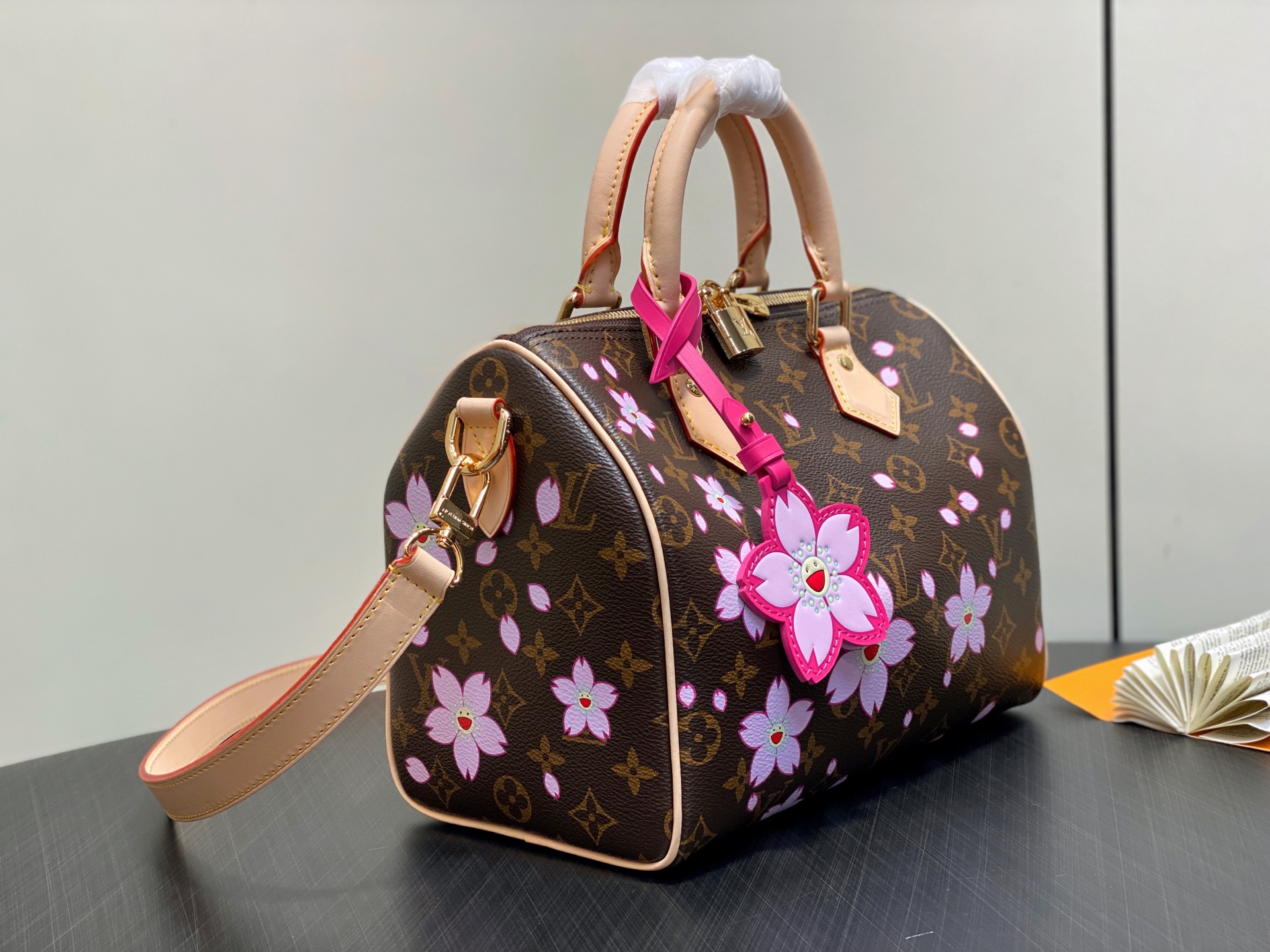 【顶级原单】M14174老花 樱花/村上隆 枕头包speedy LV x TM SPEEDY BANDO