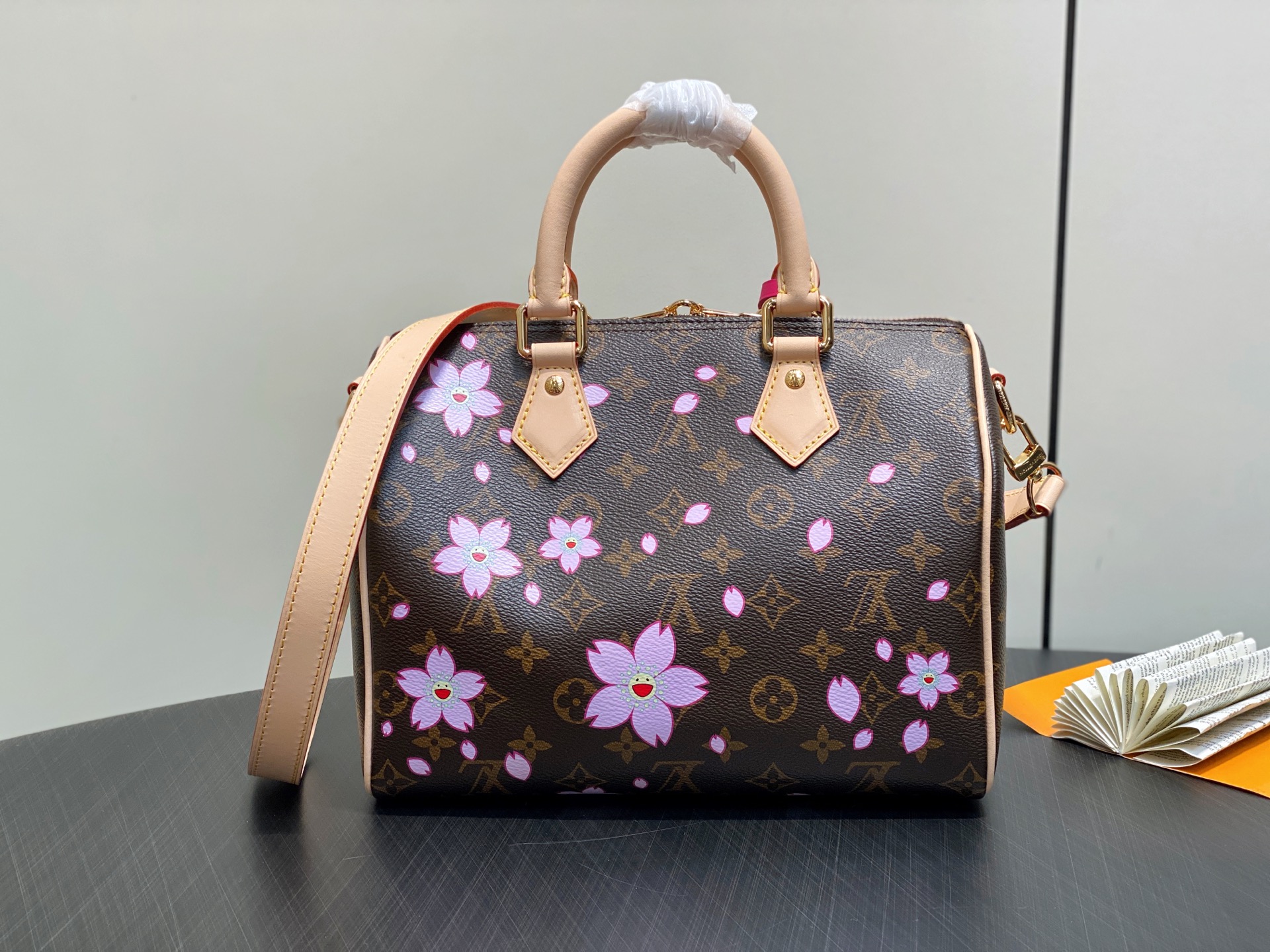 【顶级原单】M14174老花 樱花/村上隆 枕头包speedy LV x TM SPEEDY BANDO