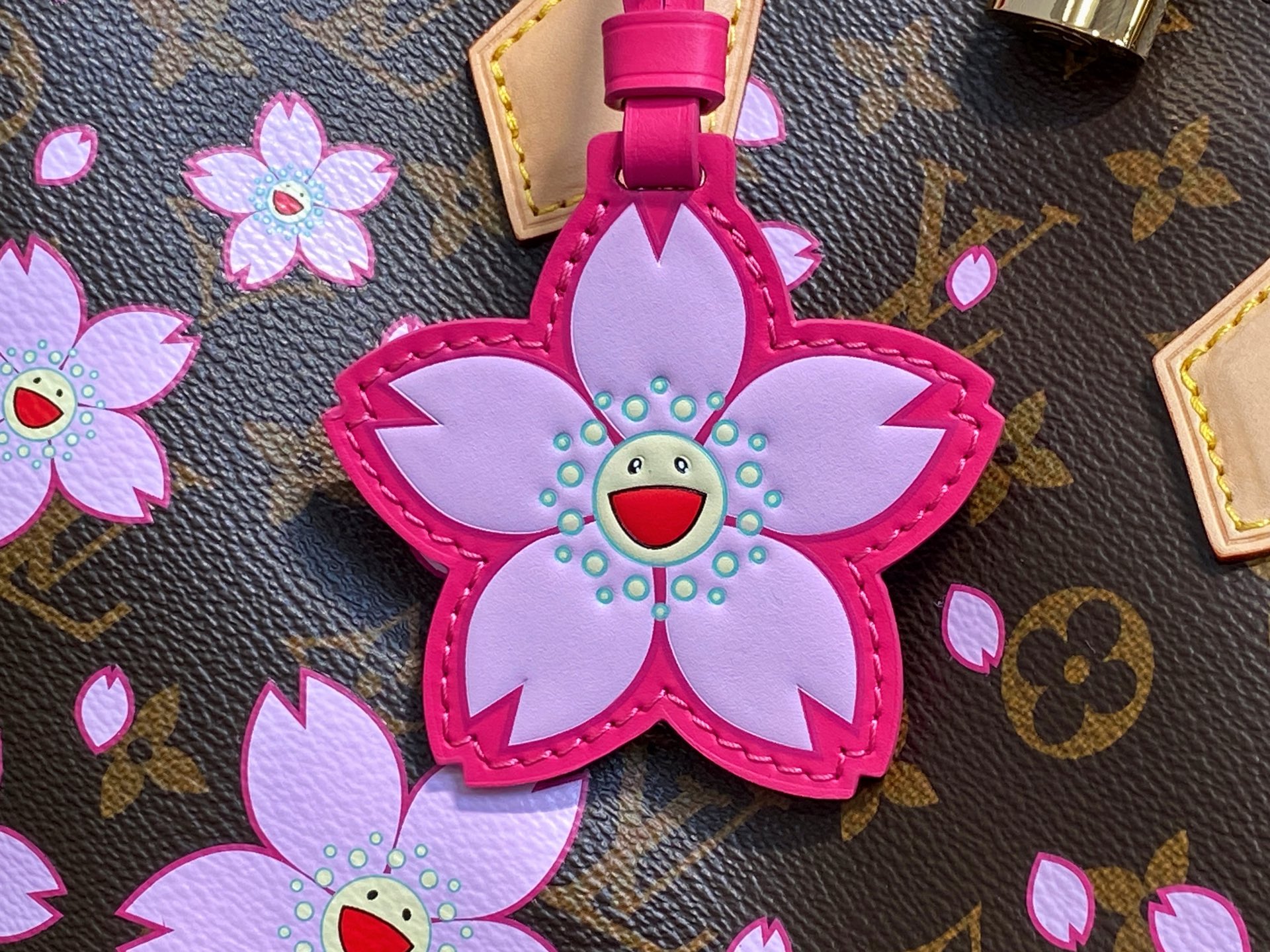 【顶级原单】M14174老花 樱花/村上隆 枕头包speedy LV x TM SPEEDY BANDO