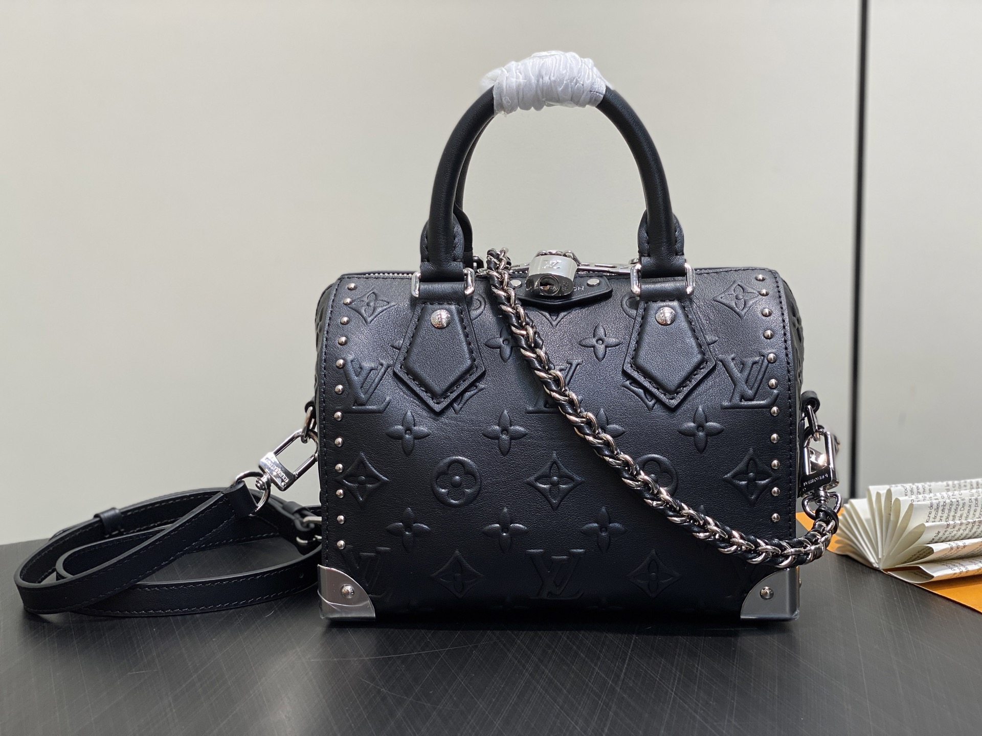 【顶级原单】M14575黑色 全皮speedy枕头包 SPEEDY TRUNK 20 手袋 Monogr