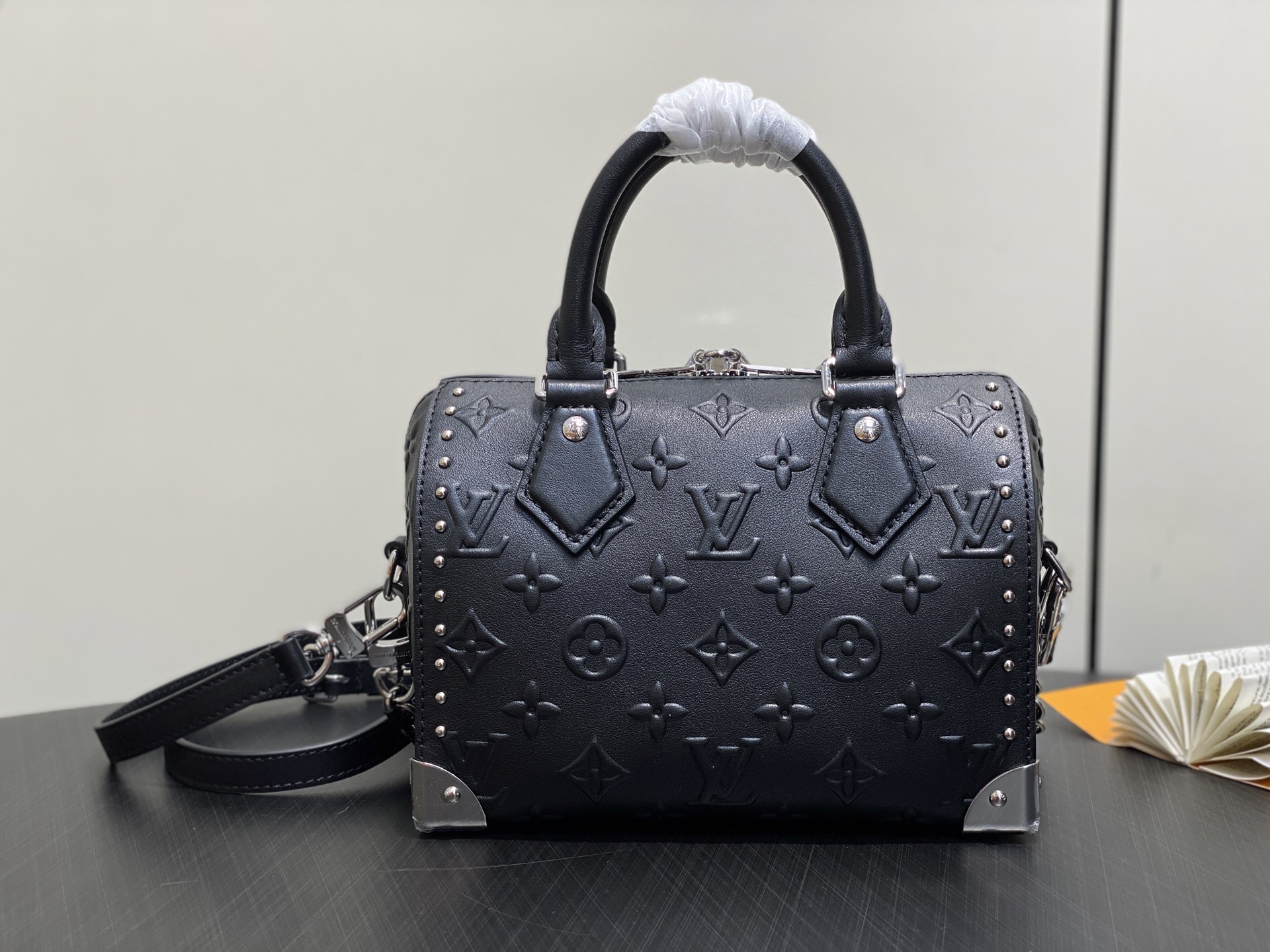 【顶级原单】M14575黑色 全皮speedy枕头包 SPEEDY TRUNK 20 手袋 Monogr