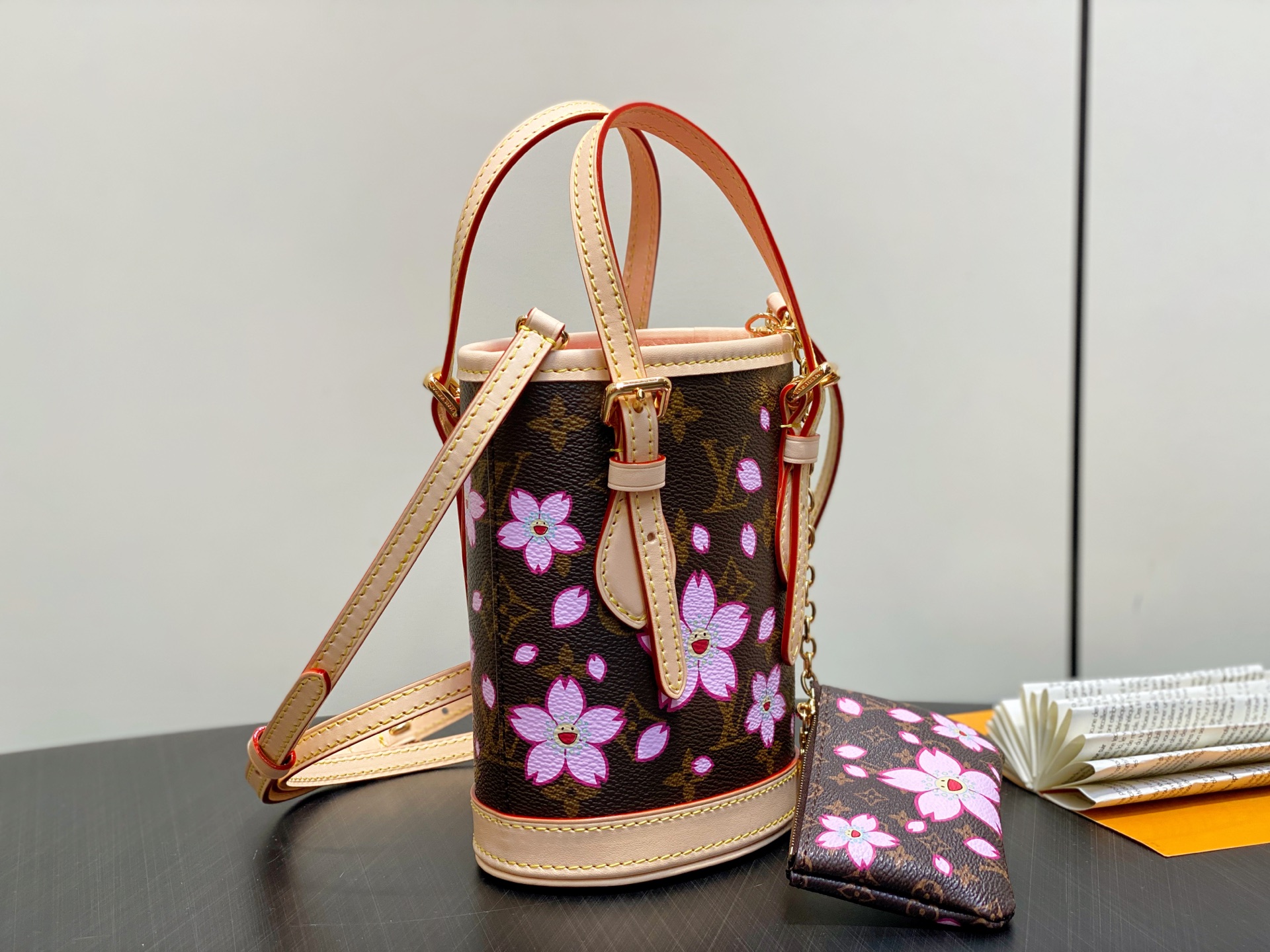 【顶级原单】M13417老花 樱花丝印水桶包 LV XTM NANO BUCKET 手袋 老花/樱花（村