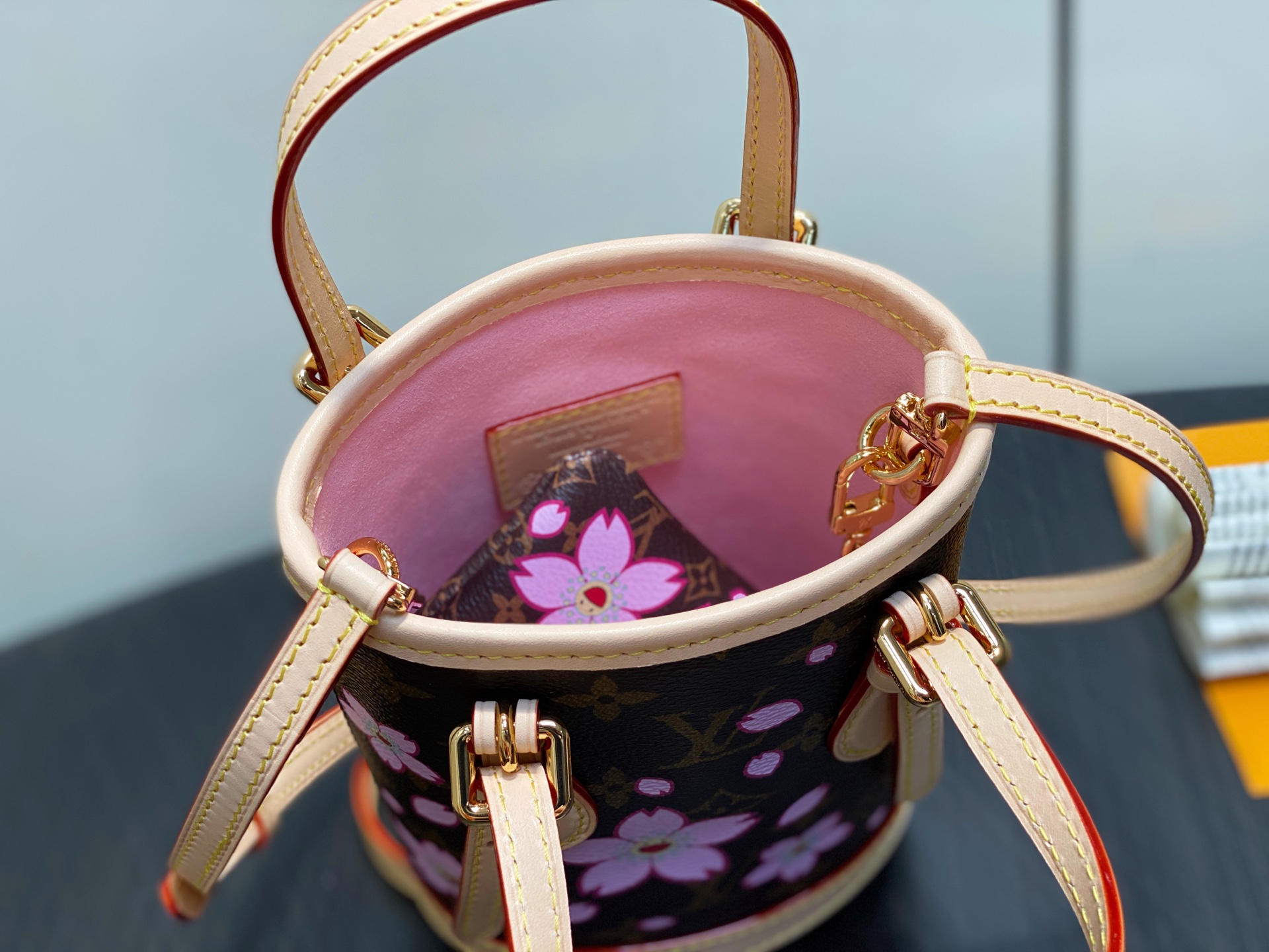 【顶级原单】M13417老花 樱花丝印水桶包 LV XTM NANO BUCKET 手袋 老花/樱花（村