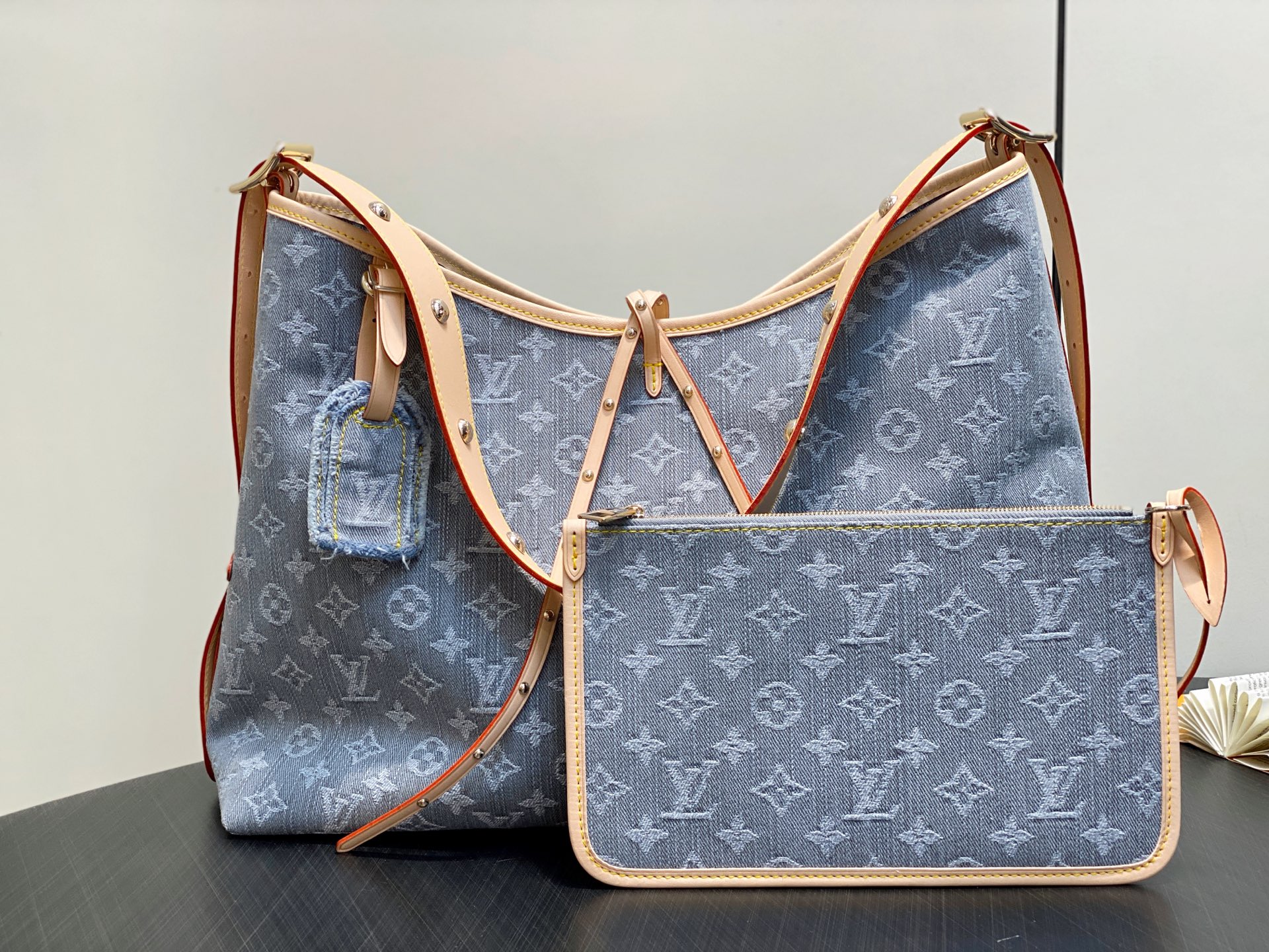【顶级原单】M13289灰色 牛仔购物袋 CARRYALL 中号手袋 本款 CarryAll Yx中号手