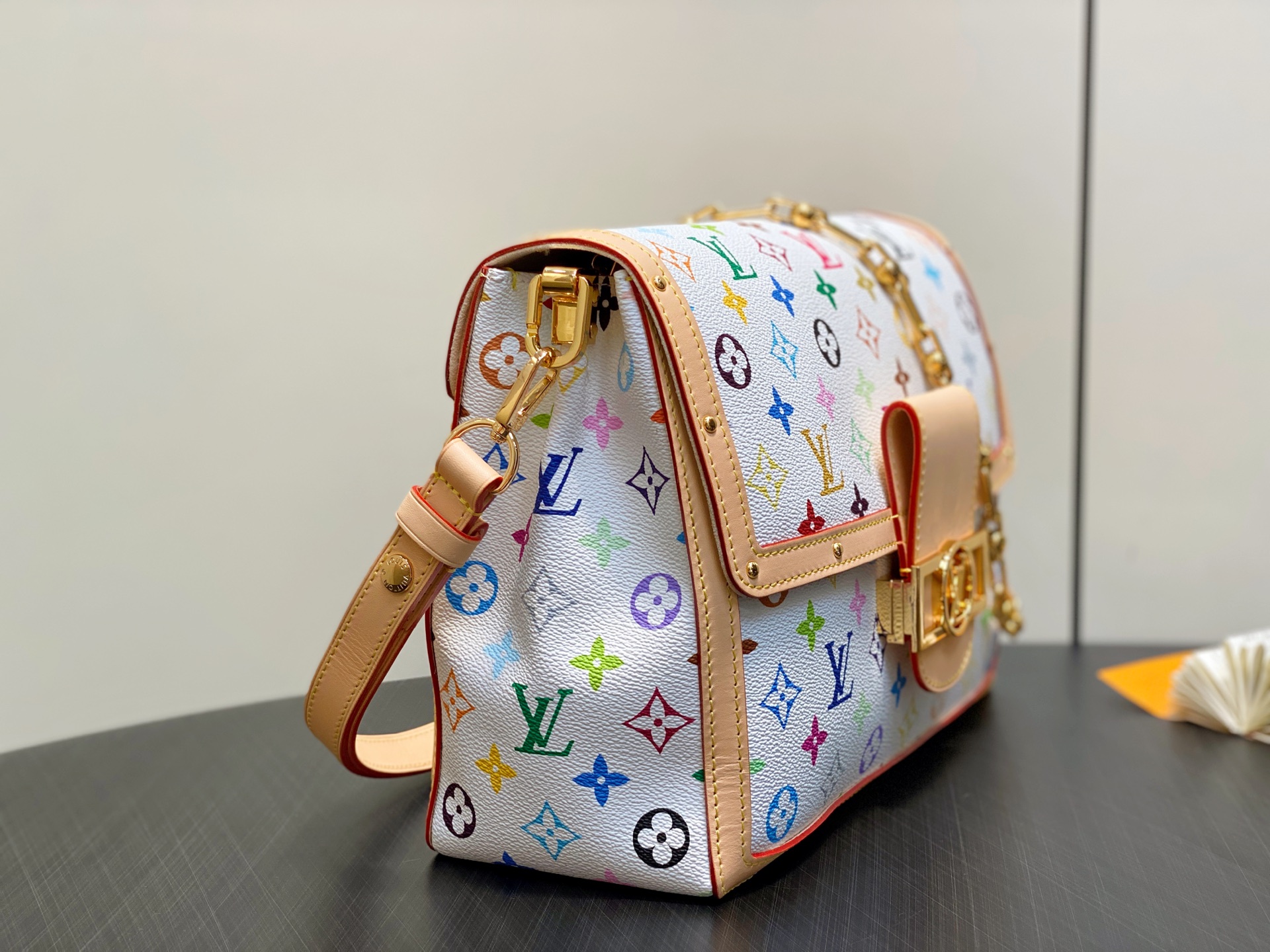 【顶级原单】M13255白彩 链条包大号达芙妮 LV X TM DAUPHINE SOFT 手袋 （村上