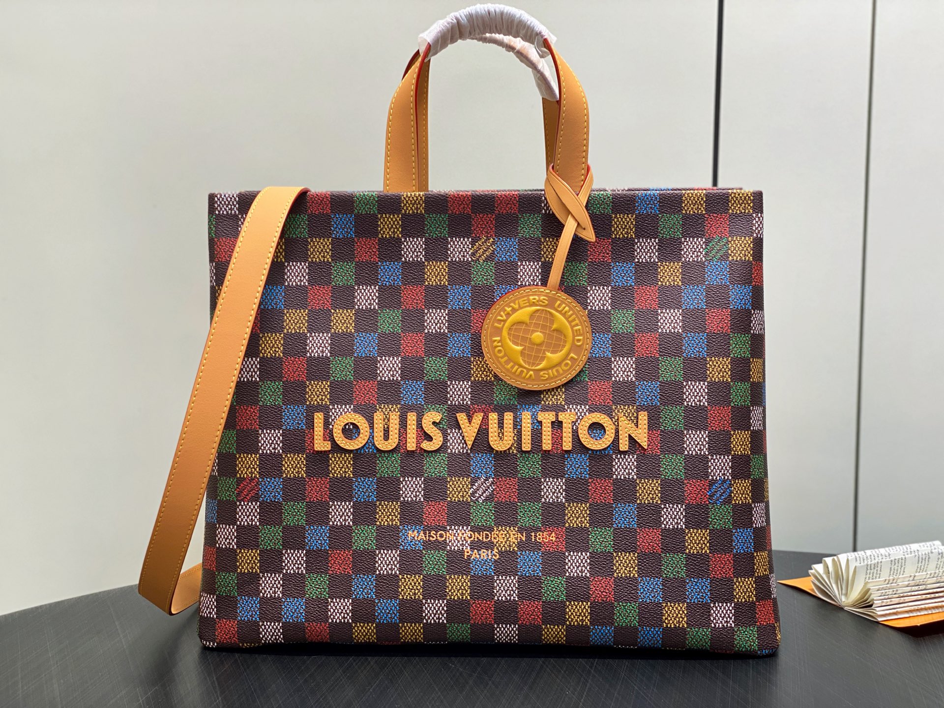【顶级原单】M00192彩色格子 购物袋四方包 Shopper Tote手袋 作为LVPackaging