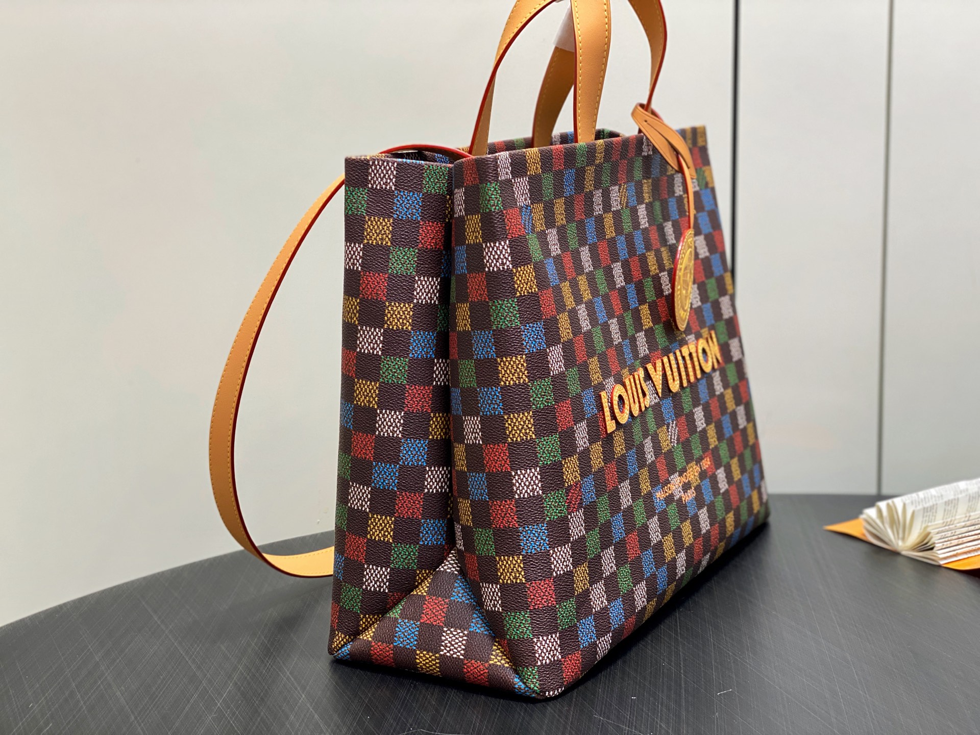 【顶级原单】M00192彩色格子 购物袋四方包 Shopper Tote手袋 作为LVPackaging