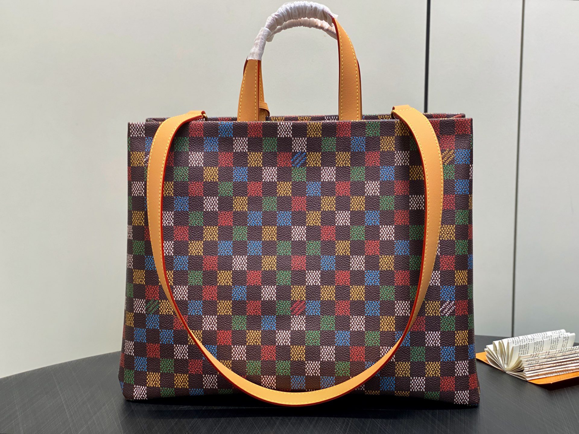 【顶级原单】M00192彩色格子 购物袋四方包 Shopper Tote手袋 作为LVPackaging