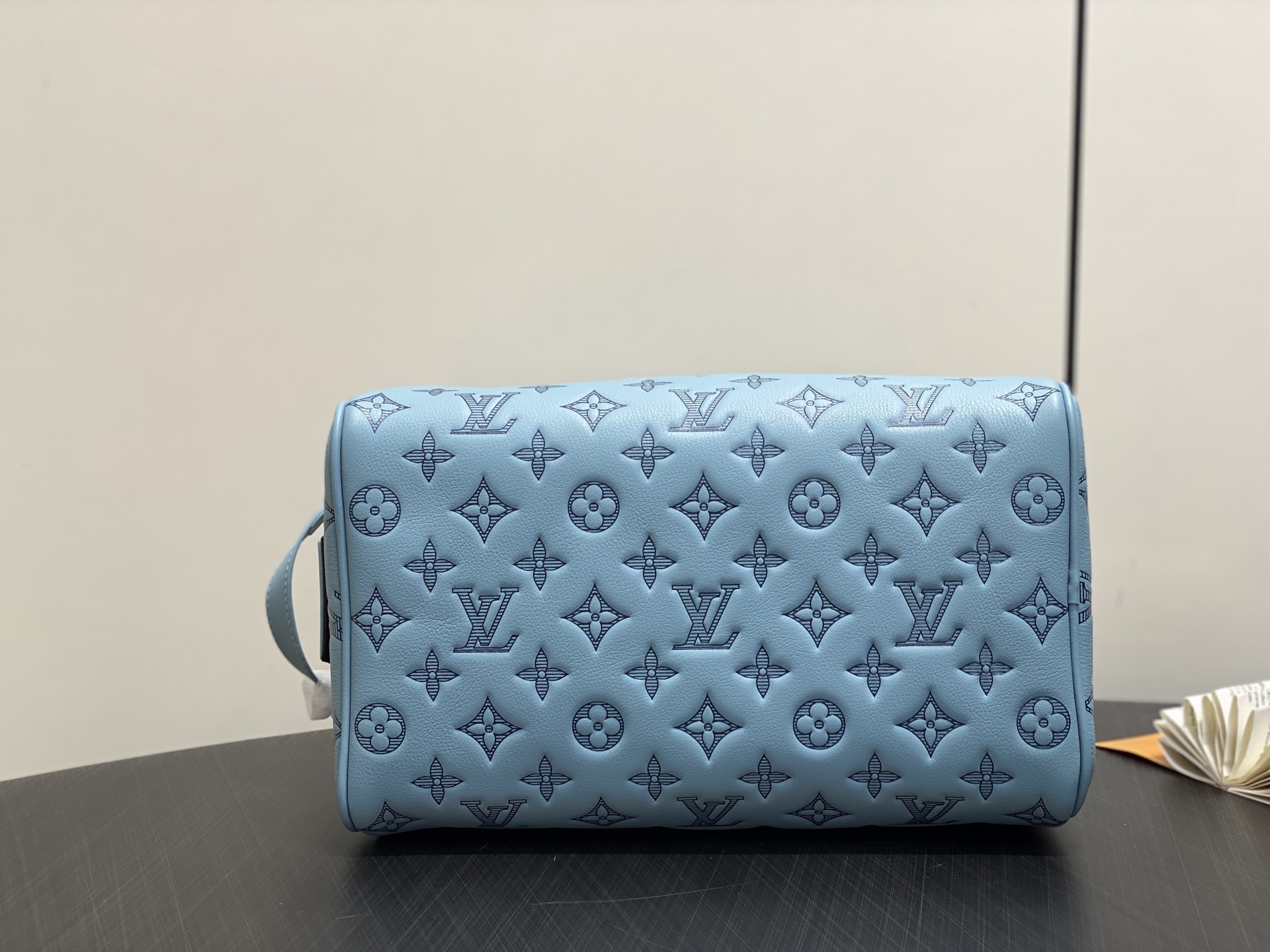 【顶级原单】M14885浅蓝 全皮压花洗漱包 Dopp Kit 盥洗袋 M14485灰色 M14843深