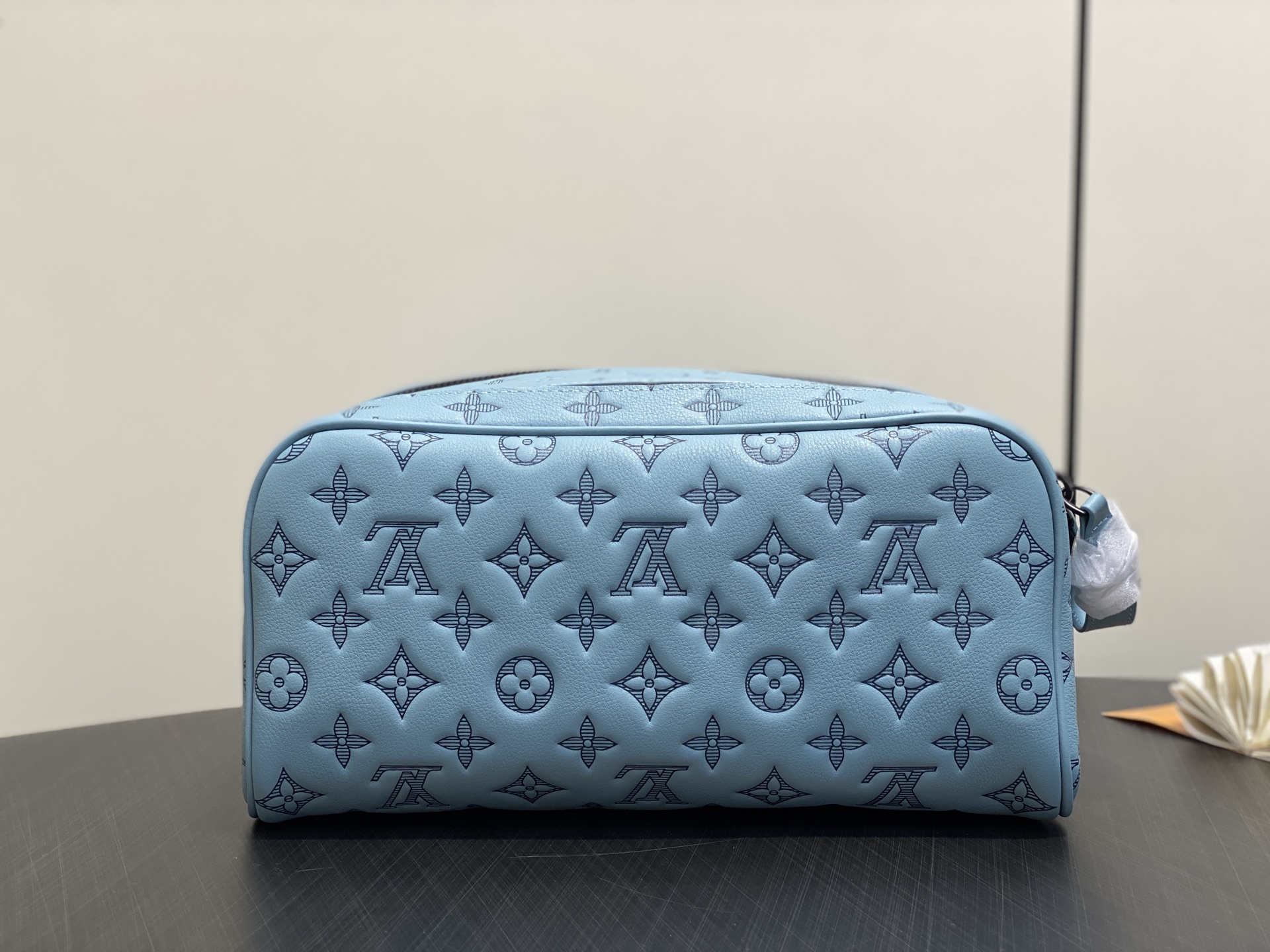 【顶级原单】M14885浅蓝 全皮压花洗漱包 Dopp Kit 盥洗袋 M14485灰色 M14843深