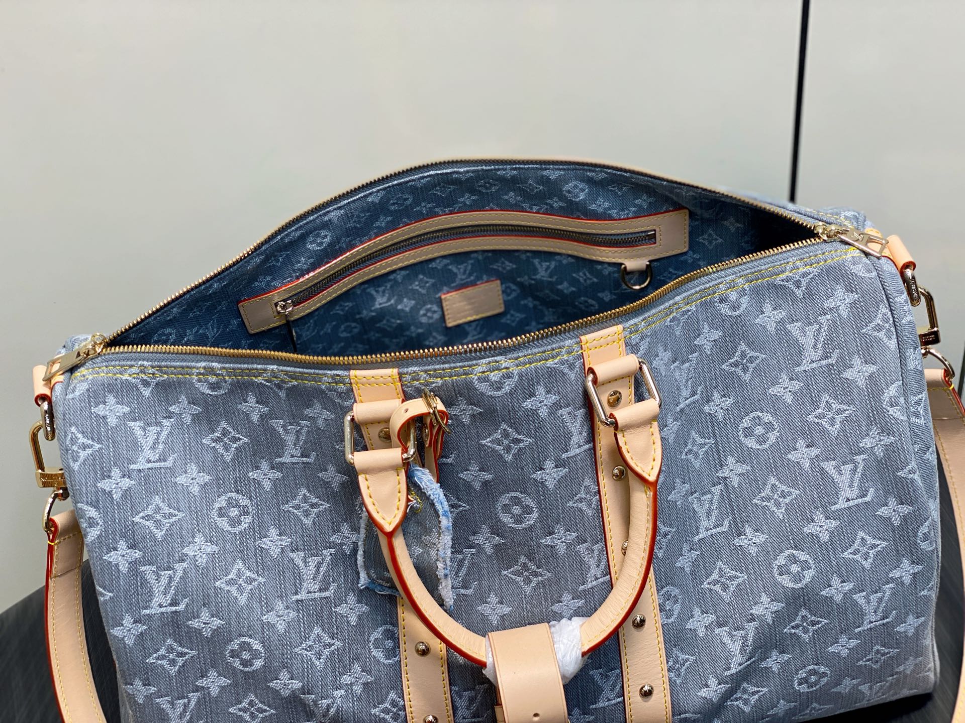 【顶级原单】M13748灰色 丹宁牛仔旅行袋 Keepall 45 旅行袋 这款精致的Keepall 4