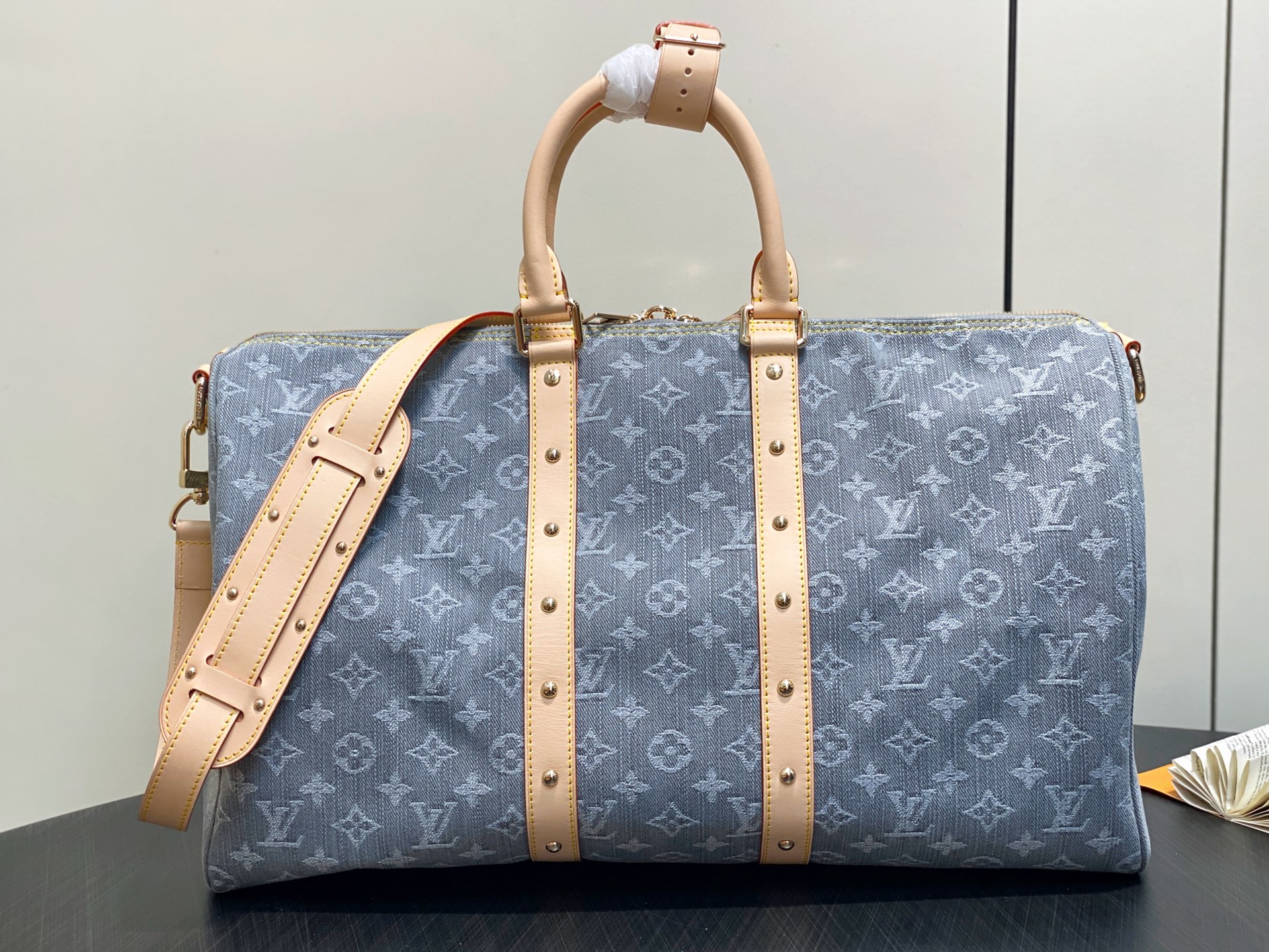 【顶级原单】M13748灰色 丹宁牛仔旅行袋 Keepall 45 旅行袋 这款精致的Keepall 4