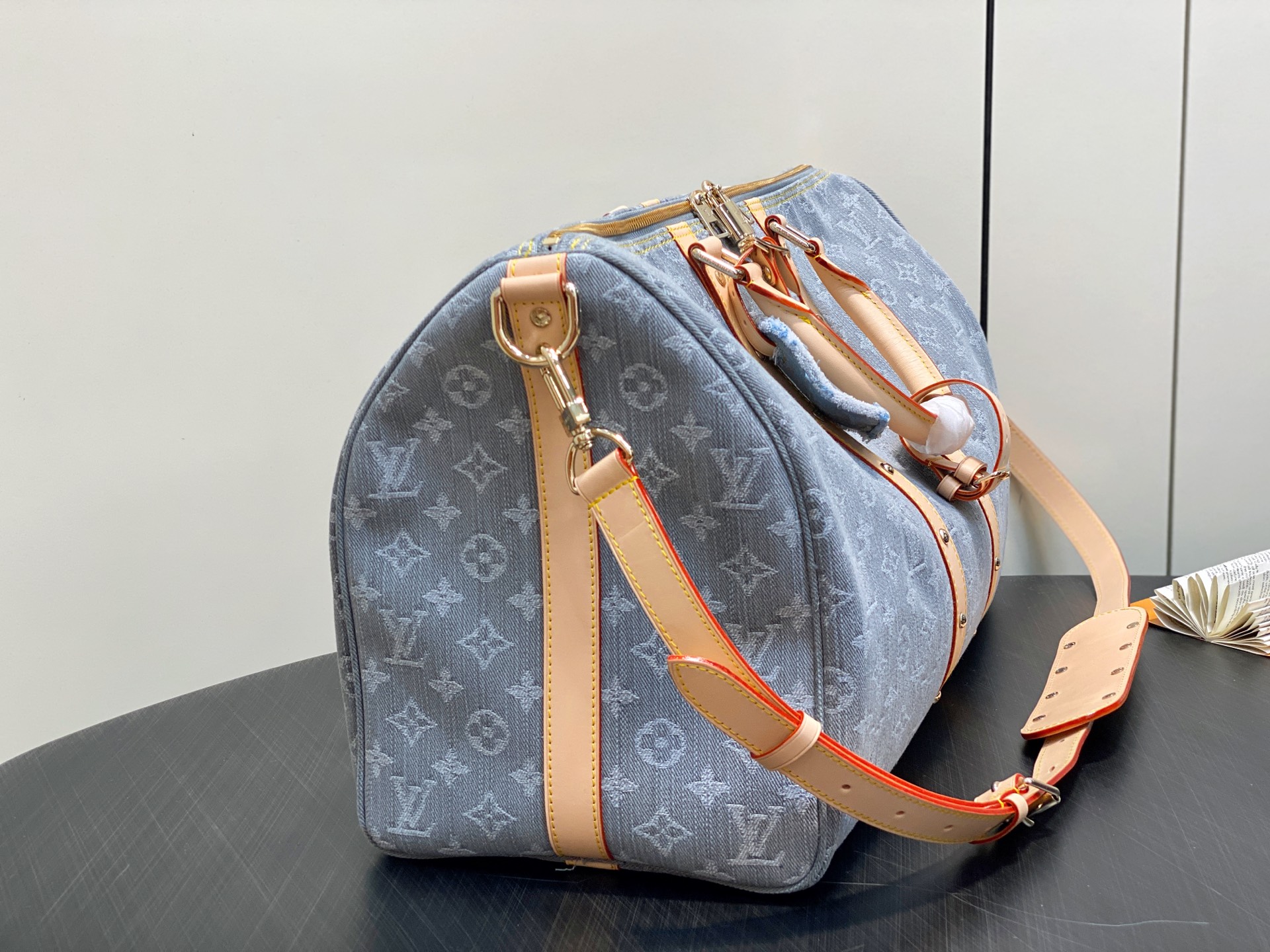 【顶级原单】M13748灰色 丹宁牛仔旅行袋 Keepall 45 旅行袋 这款精致的Keepall 4