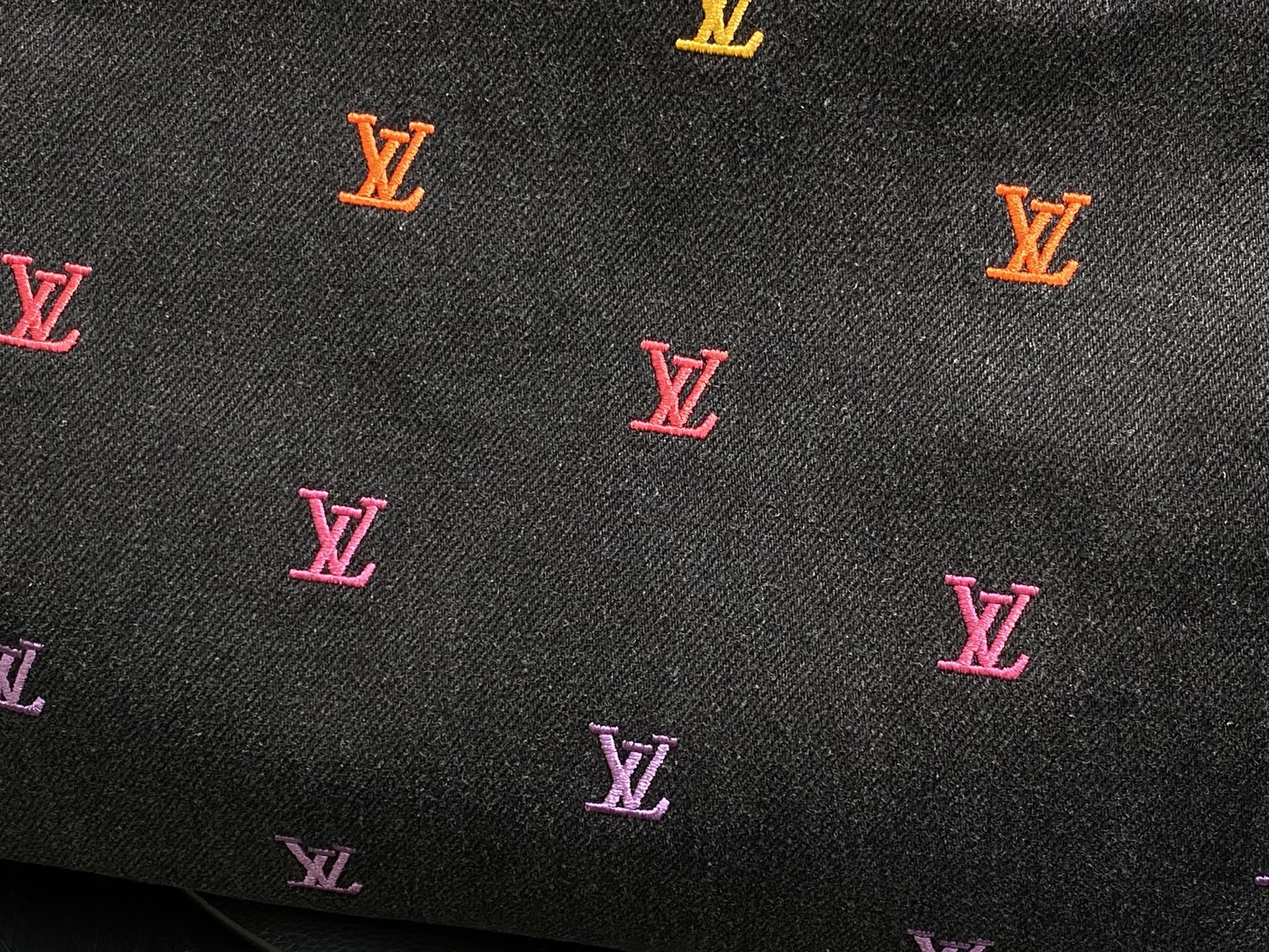 Louis Vuitton Speedy 40 Bandouliere Black Denim Multicolor Monogram 40cm travel