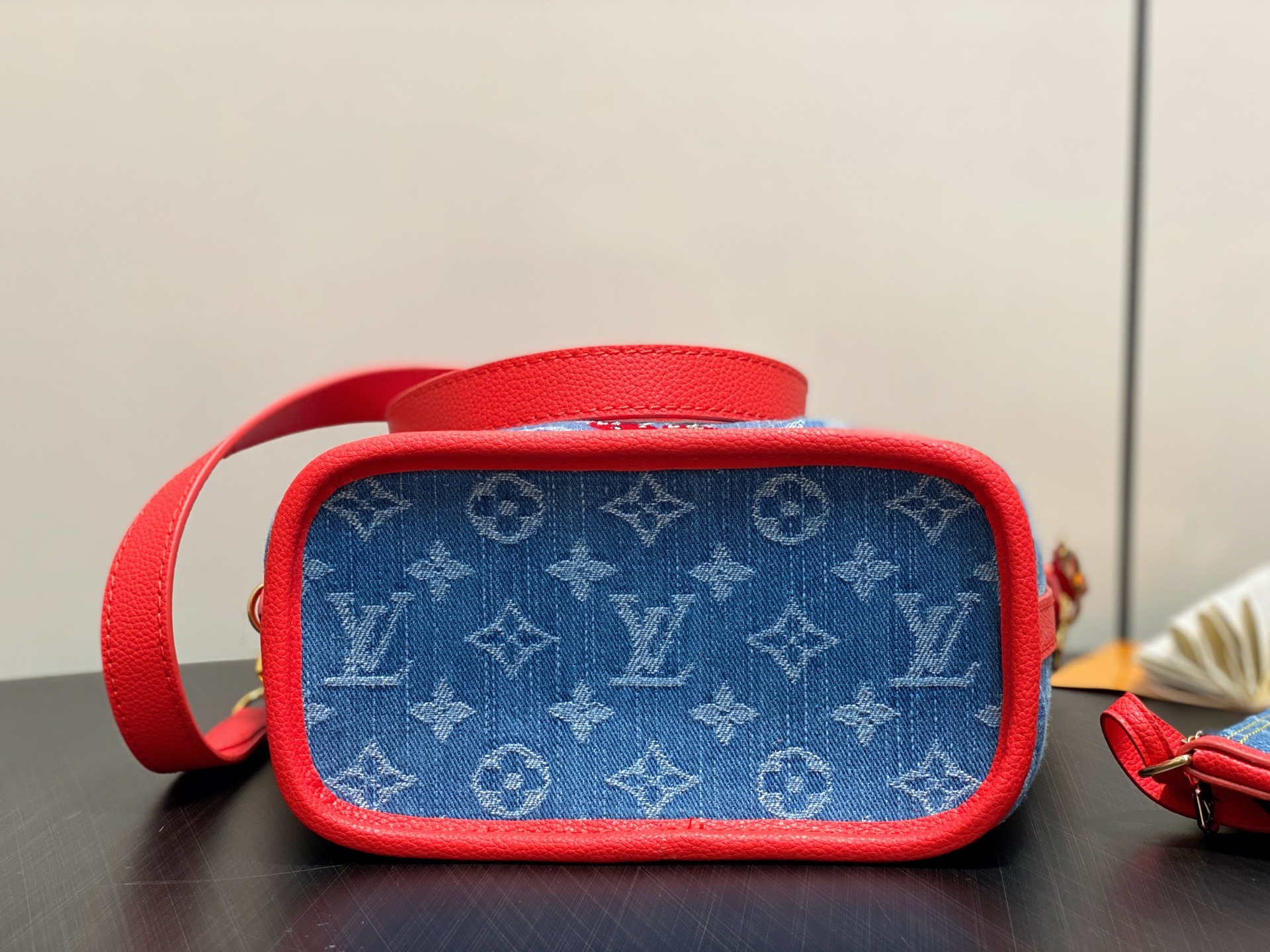 【顶级原单】M14997樱桃红 丹宁牛仔樱桃双面购物袋 本款Neverfull linside Out