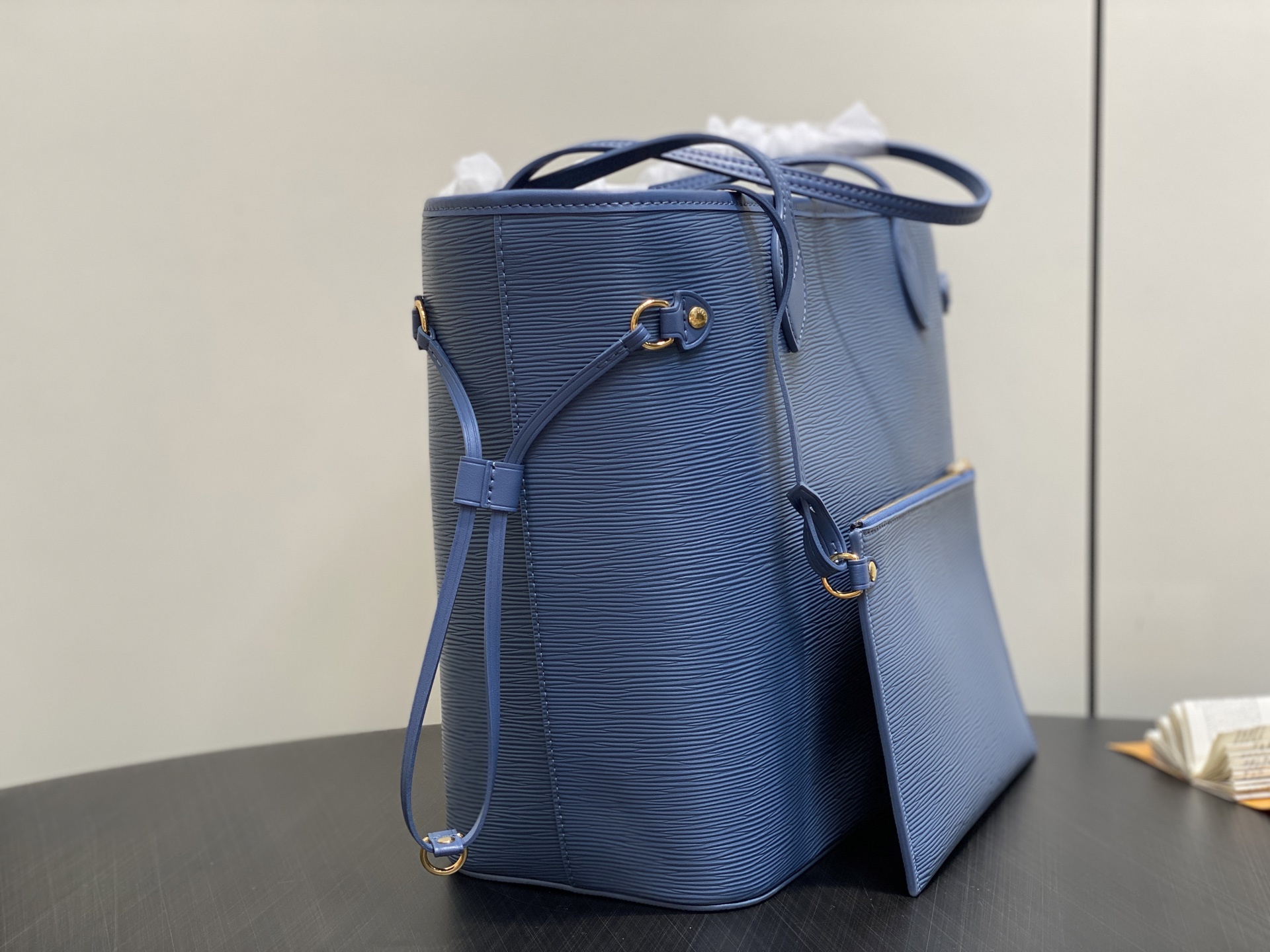 【顶级原单】M14856灰蓝色 水波纹购物袋 NEW Neverfull MM 手袋 Neverfull