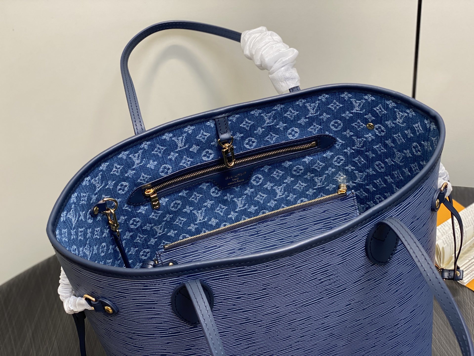 【顶级原单】M14856蓝白色 水波纹购物袋 NEW Neverfull MM 手袋 M11930 Ne