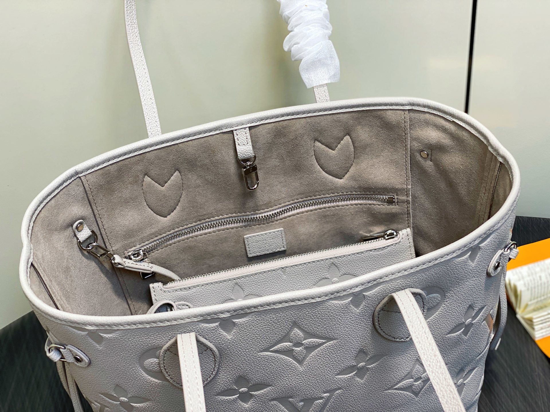 【顶级原单】M45685 M13758香芋紫 全皮压花购物袋系列 Neverfull 中号手袋 本款 N