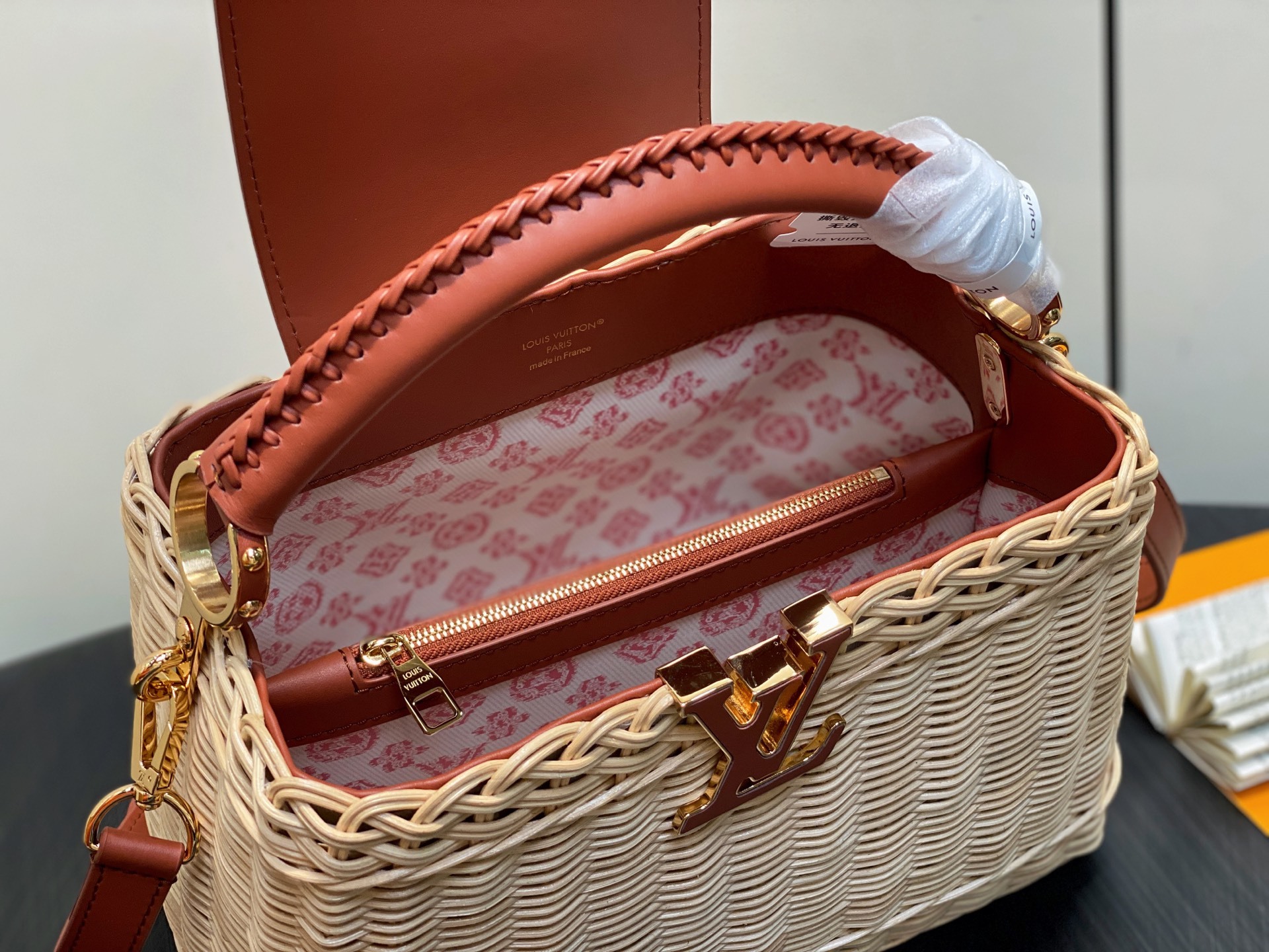 【顶级原单】M14366棕色 编织cap那英款 Capucines BB 手袋 本款 Capucines