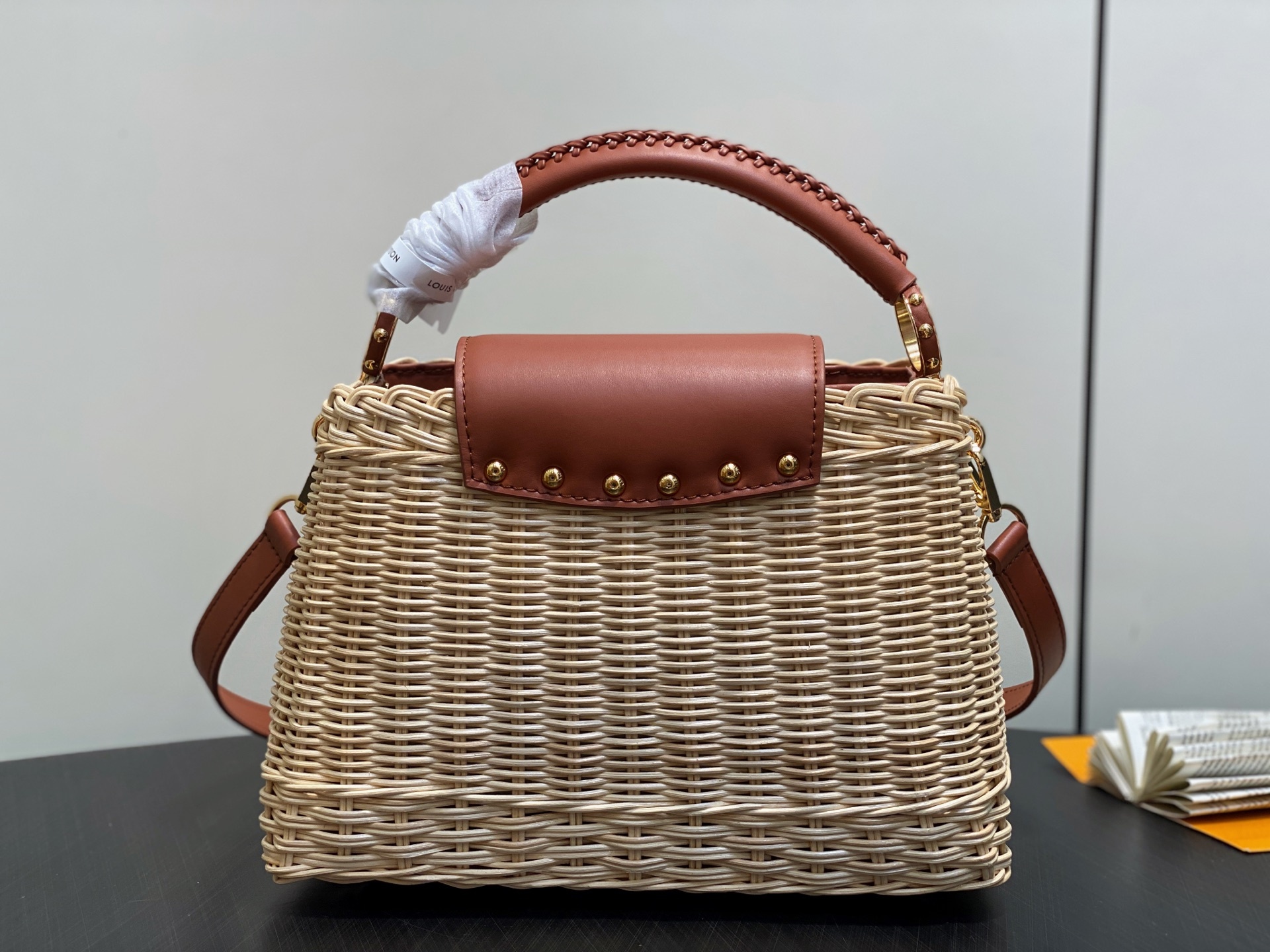 【顶级原单】M14366棕色 编织cap那英款 Capucines BB 手袋 本款 Capucines