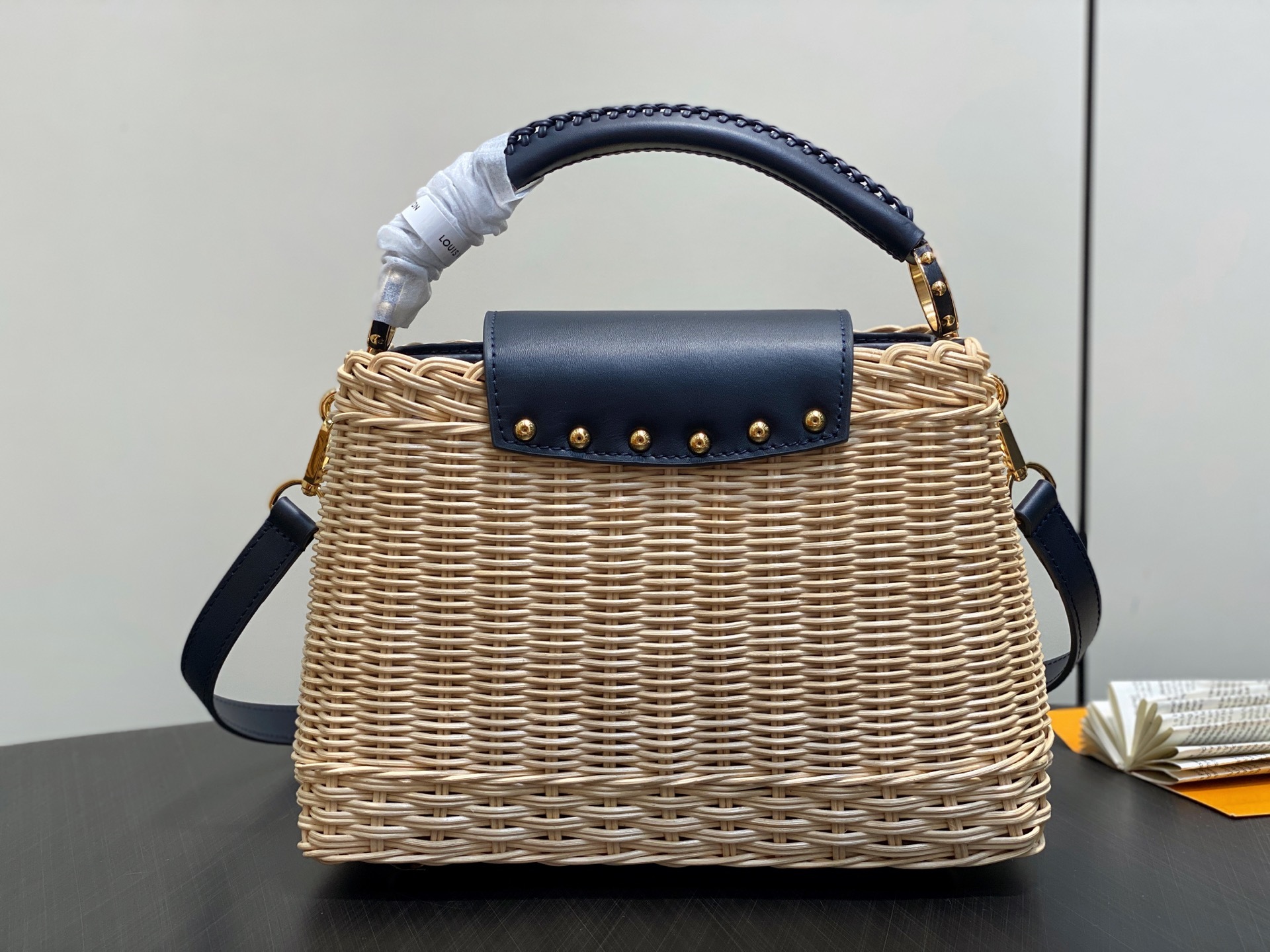 【顶级原单】M14366深蓝色 编织cap那英款 Capucines BB 手袋 本款 Capucine