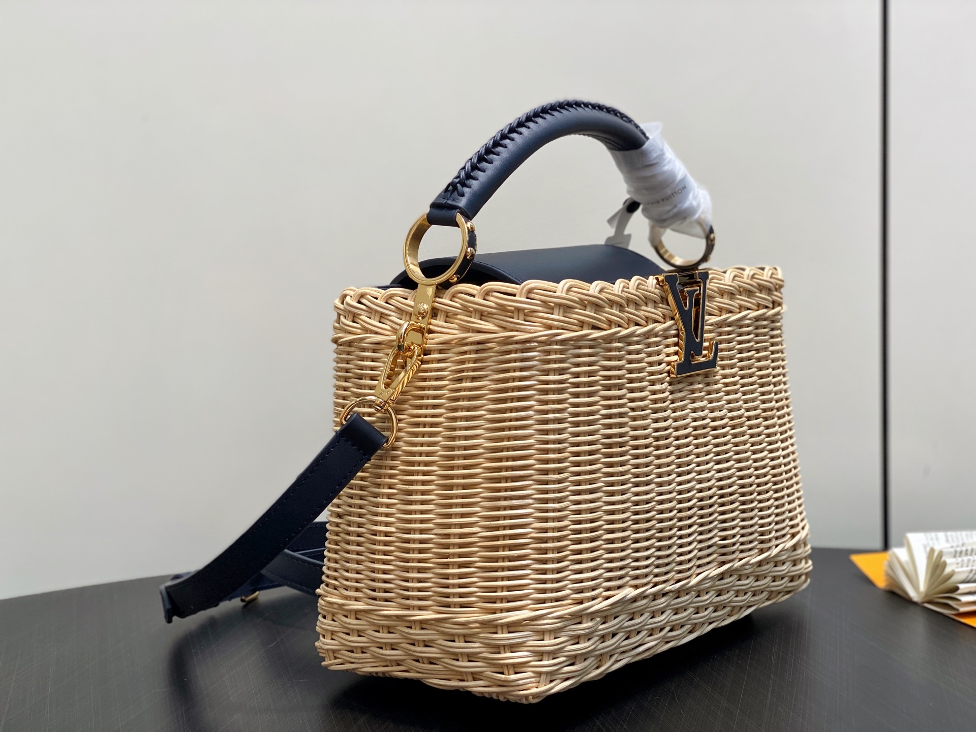 【顶级原单】M14366深蓝色 编织cap那英款 Capucines BB 手袋 本款 Capucine