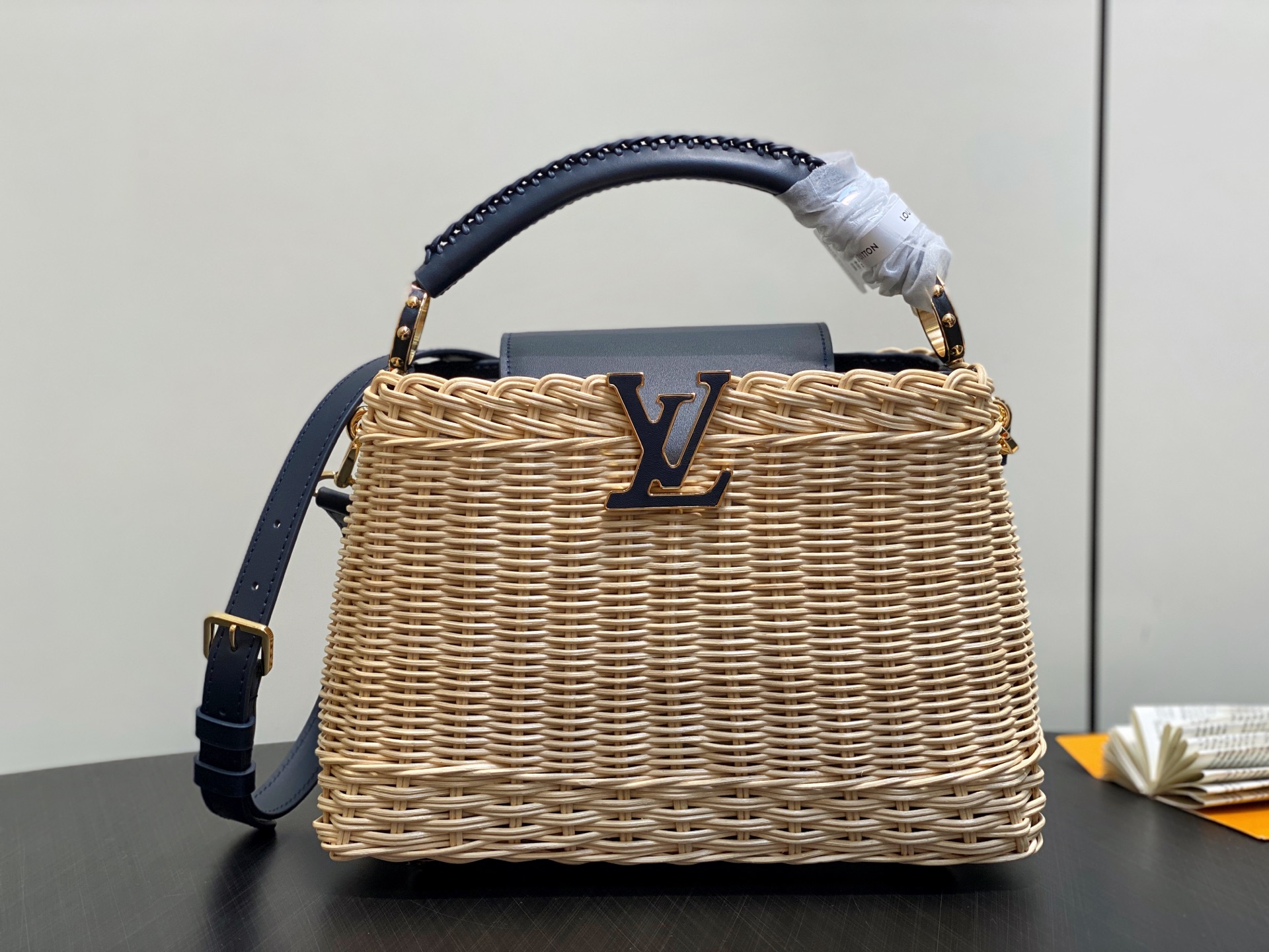 【顶级原单】M14366深蓝色 编织cap那英款 Capucines BB 手袋 本款 Capucine