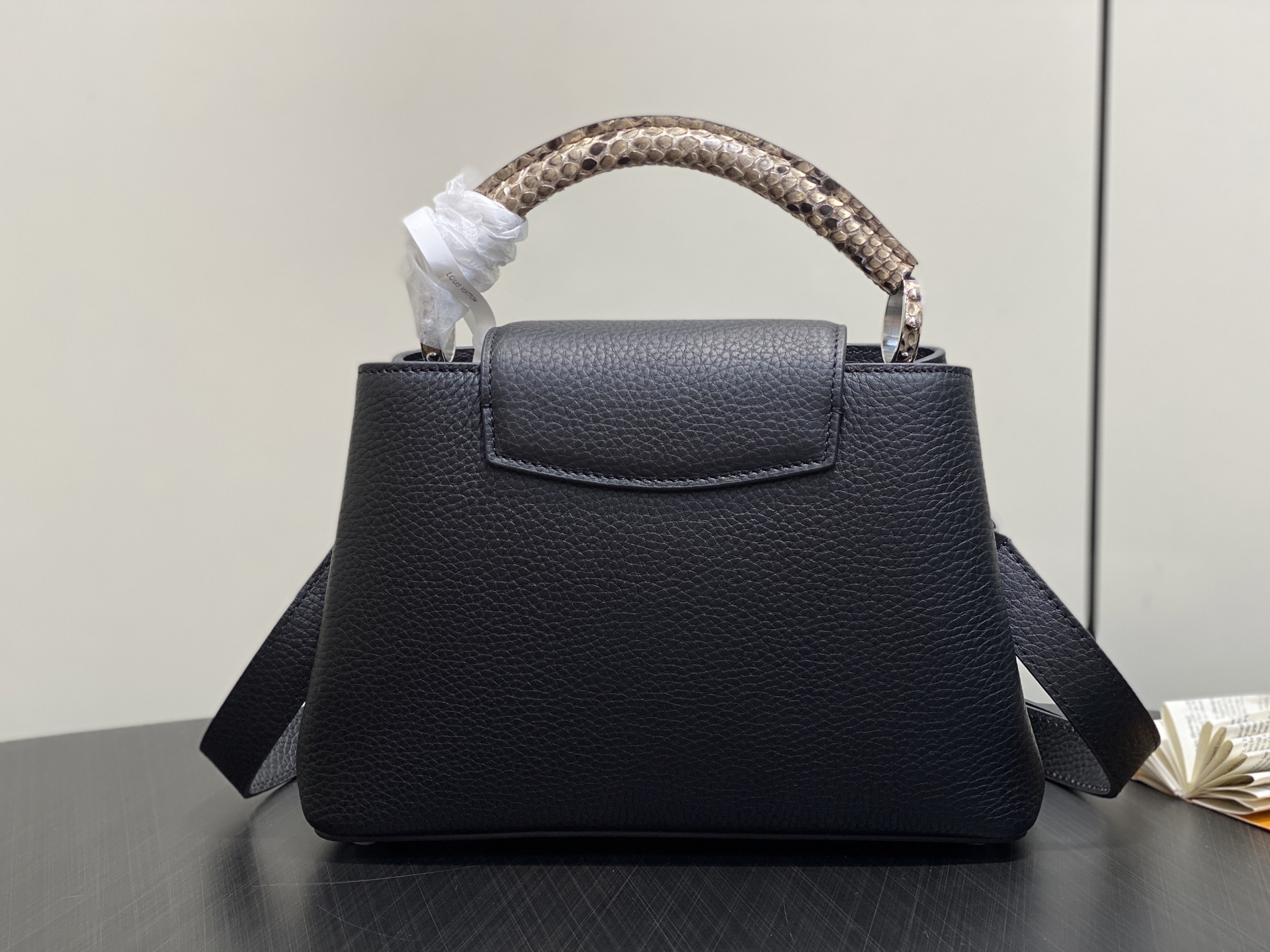 【顶级原单】N85513黑色蛇皮 全皮cap那英款系列 CAPUCINES BB 手袋 Capucine