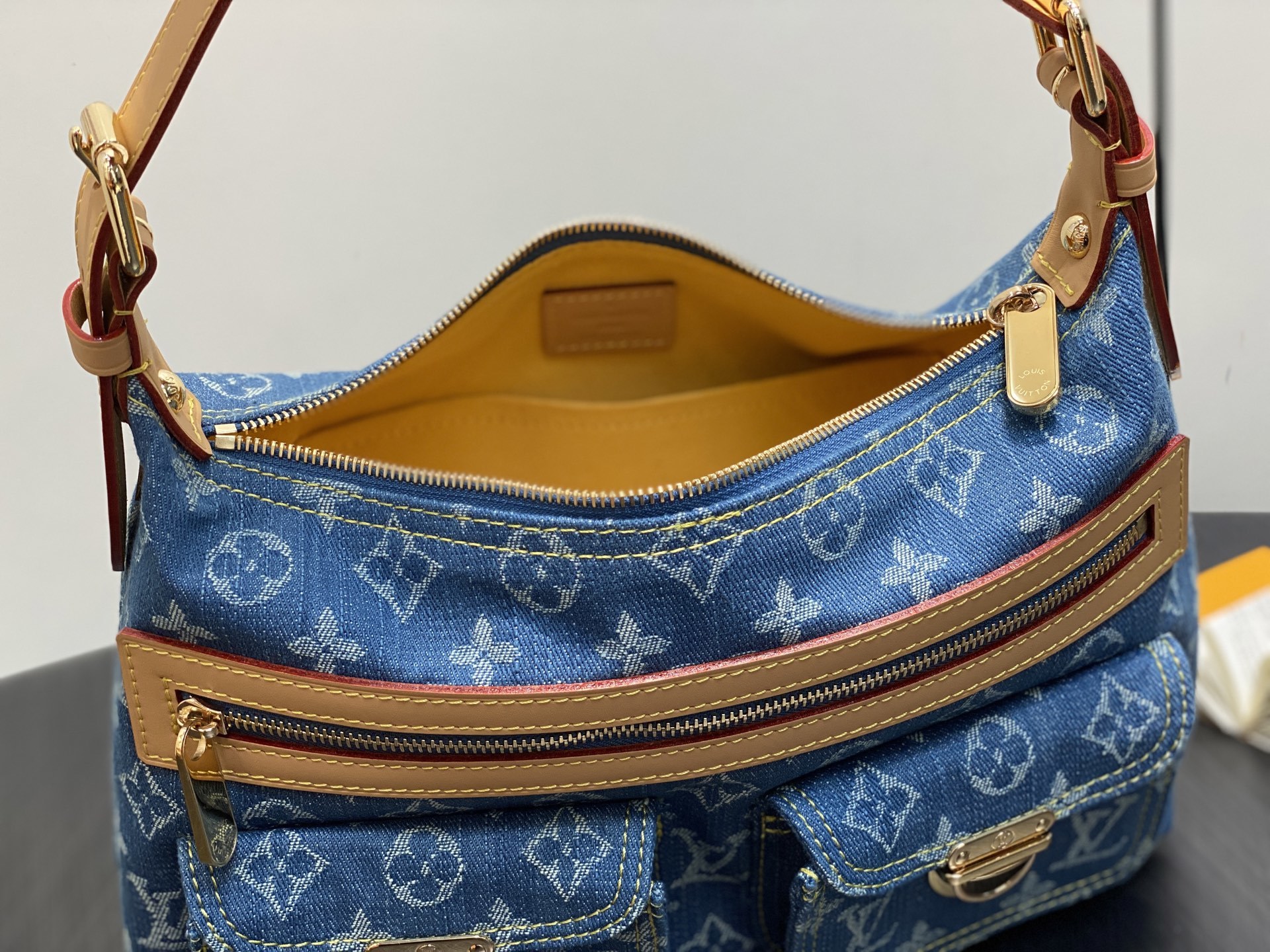【顶级原单】M44464蓝色 丹宁牛仔布中古腋下包 VINTAGE 手袋 牛仔新款手提中古绝版牛仔斜挎手