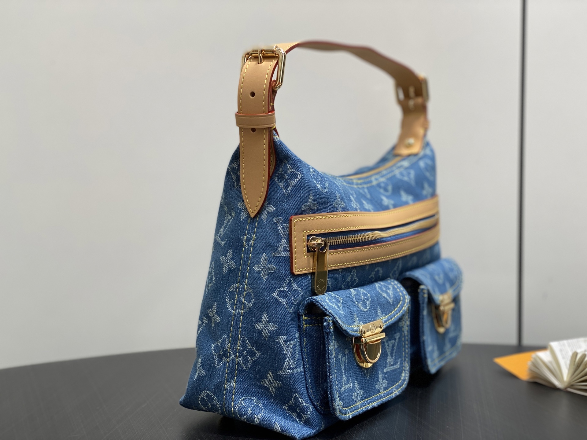 【顶级原单】M44464蓝色 丹宁牛仔布中古腋下包 VINTAGE 手袋 牛仔新款手提中古绝版牛仔斜挎手