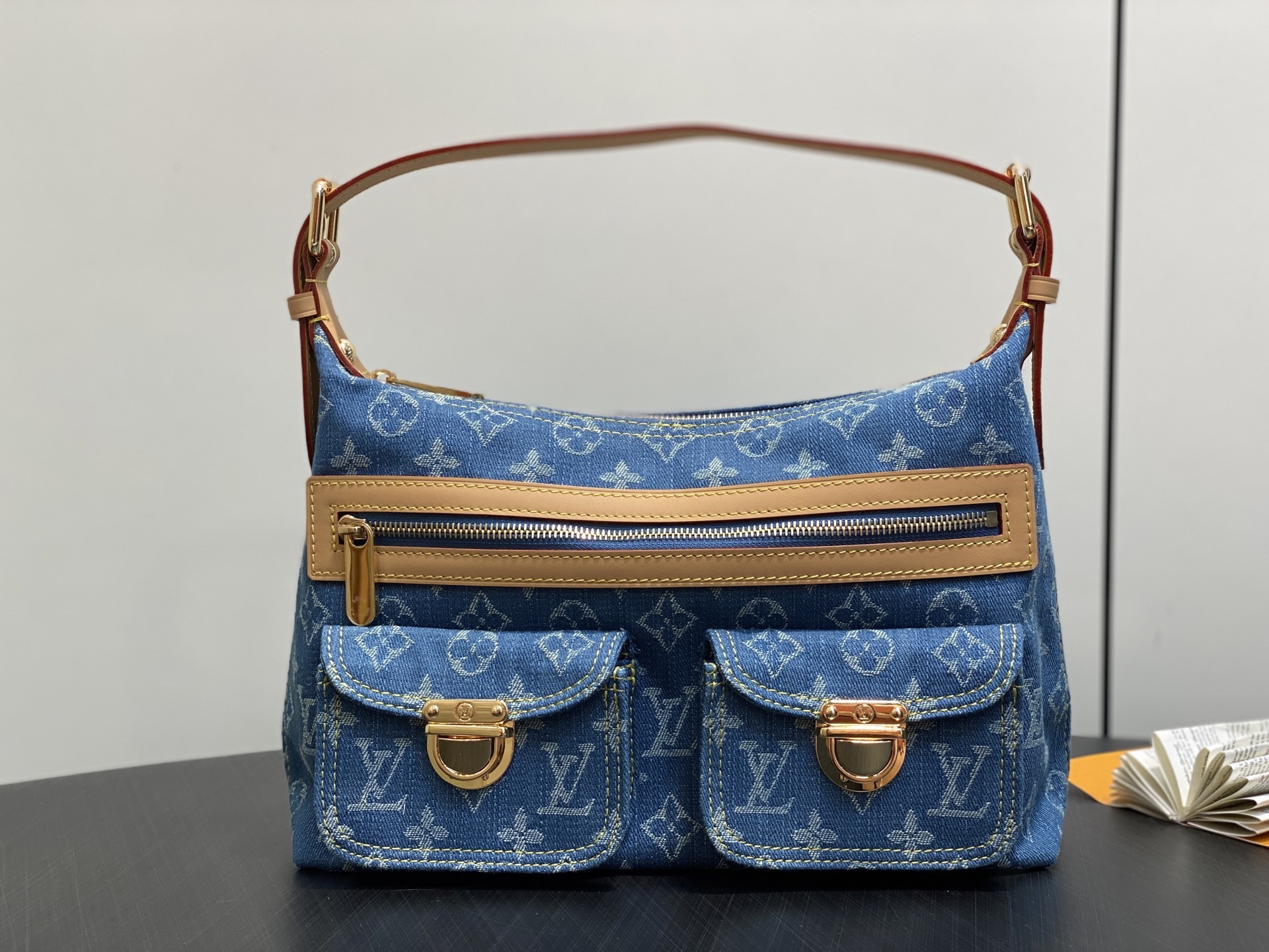 【顶级原单】M44464蓝色 丹宁牛仔布中古腋下包 VINTAGE 手袋 牛仔新款手提中古绝版牛仔斜挎手