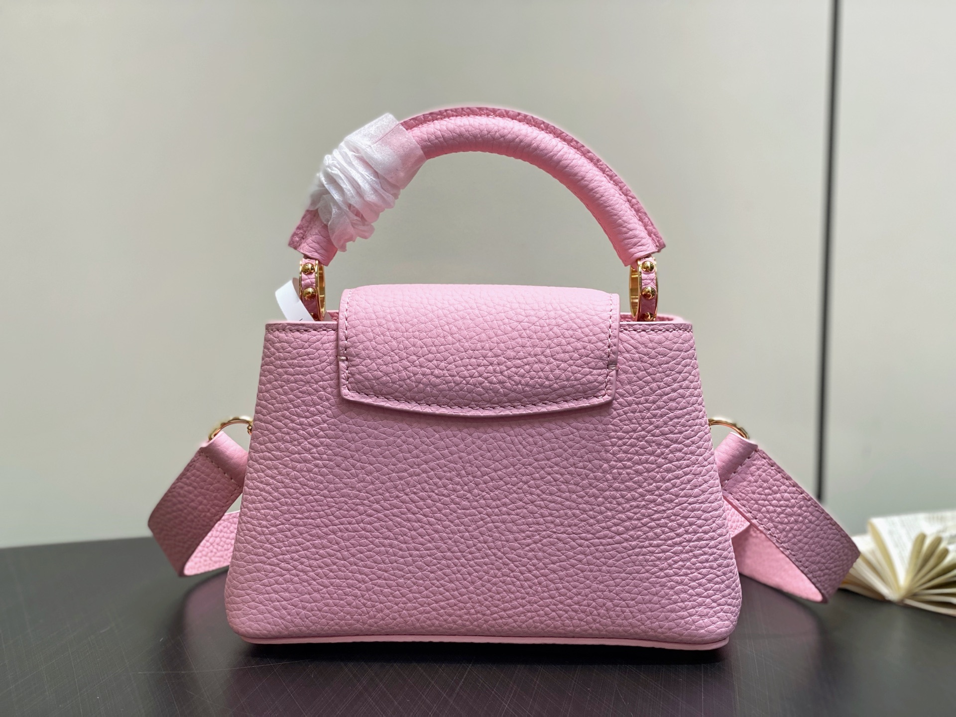 【顶级原单】M24545茉莉粉 全皮cap那英款系列 CAPUCINES 迷你手袋 M24727 Cap