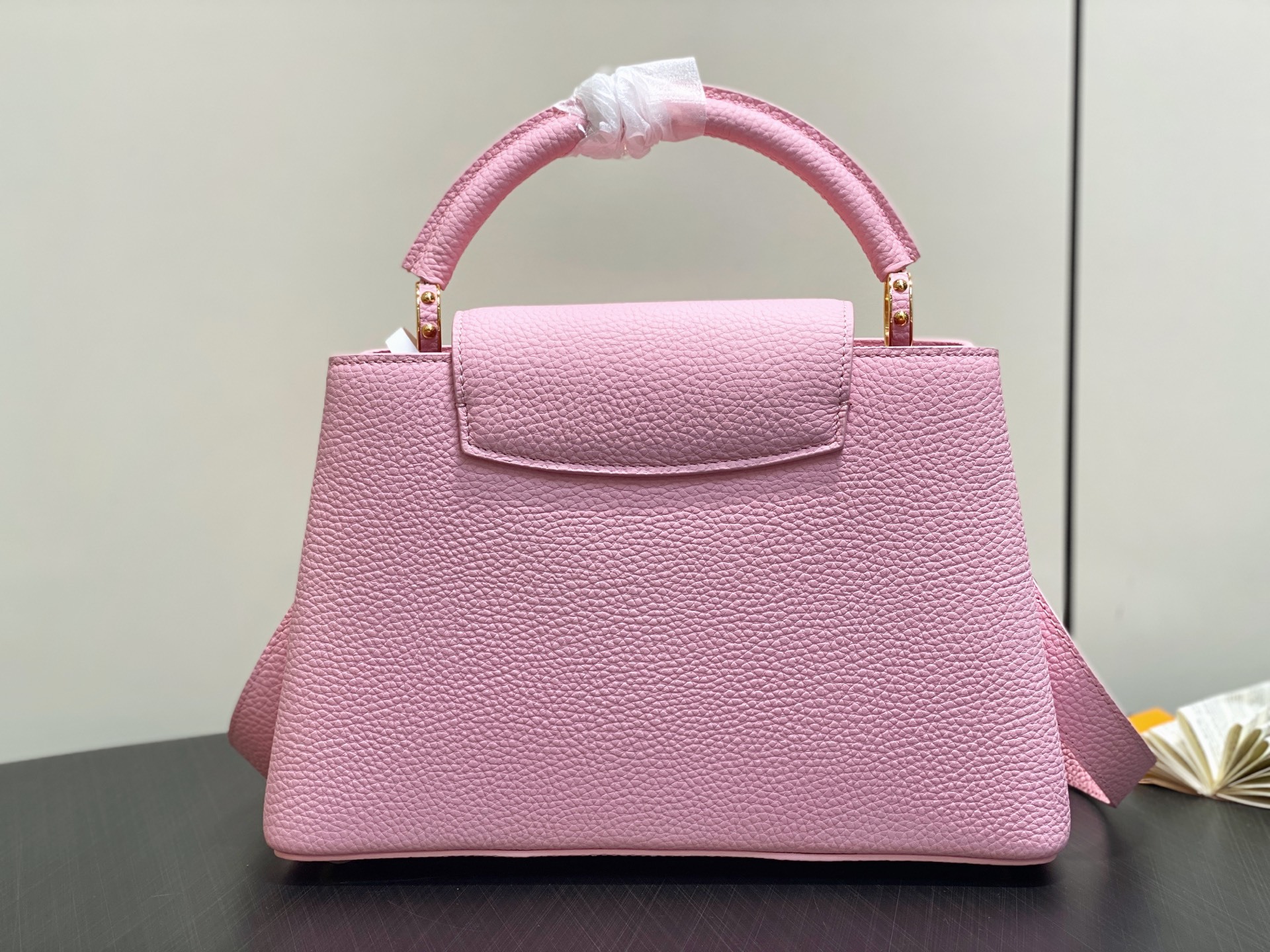 【顶级原单】M24545茉莉粉 全皮cap那英款系列 CAPUCINES 中号手袋 Capucines