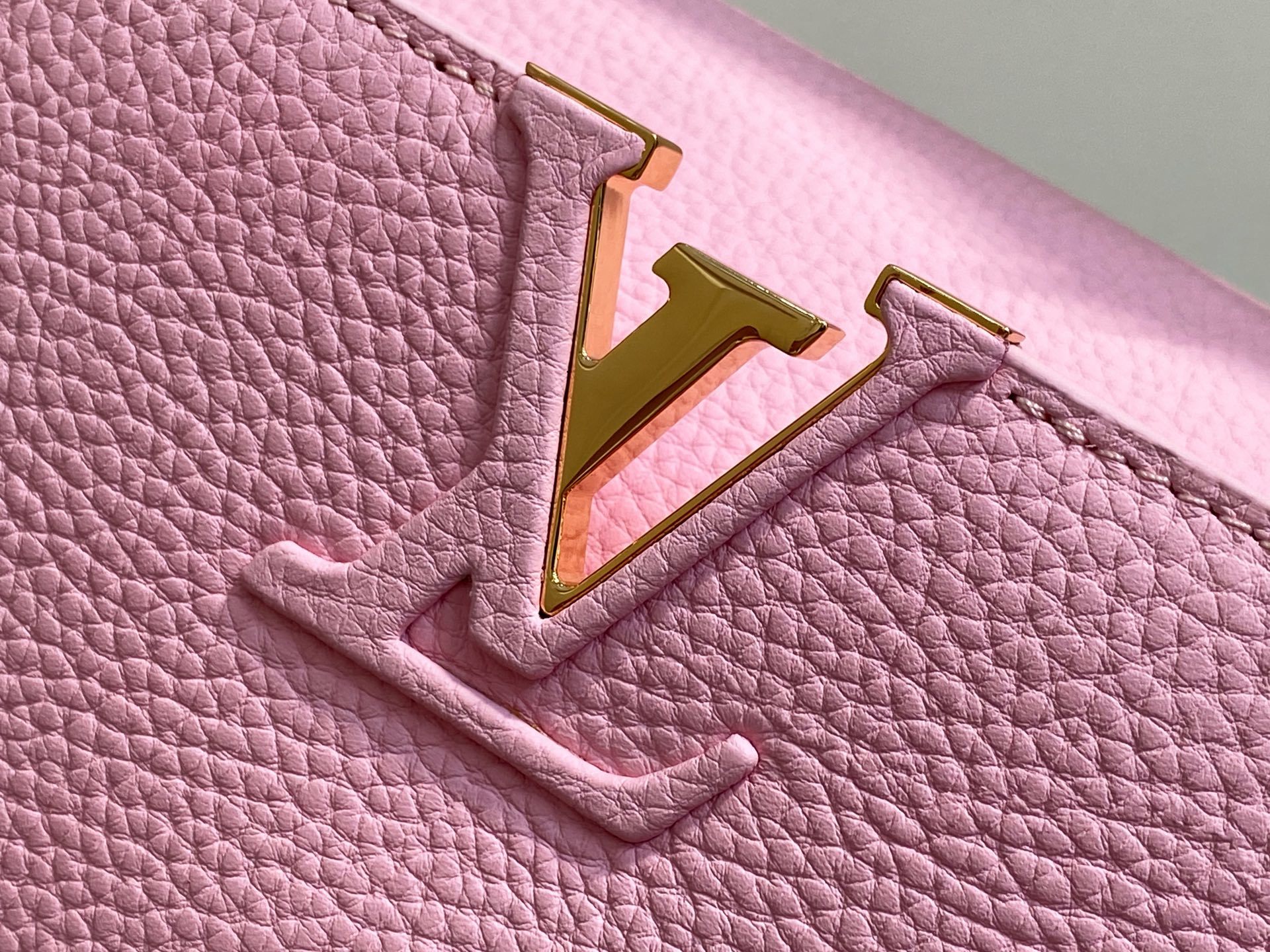 【顶级原单】M24545茉莉粉 全皮cap那英款系列 CAPUCINES 中号手袋 Capucines