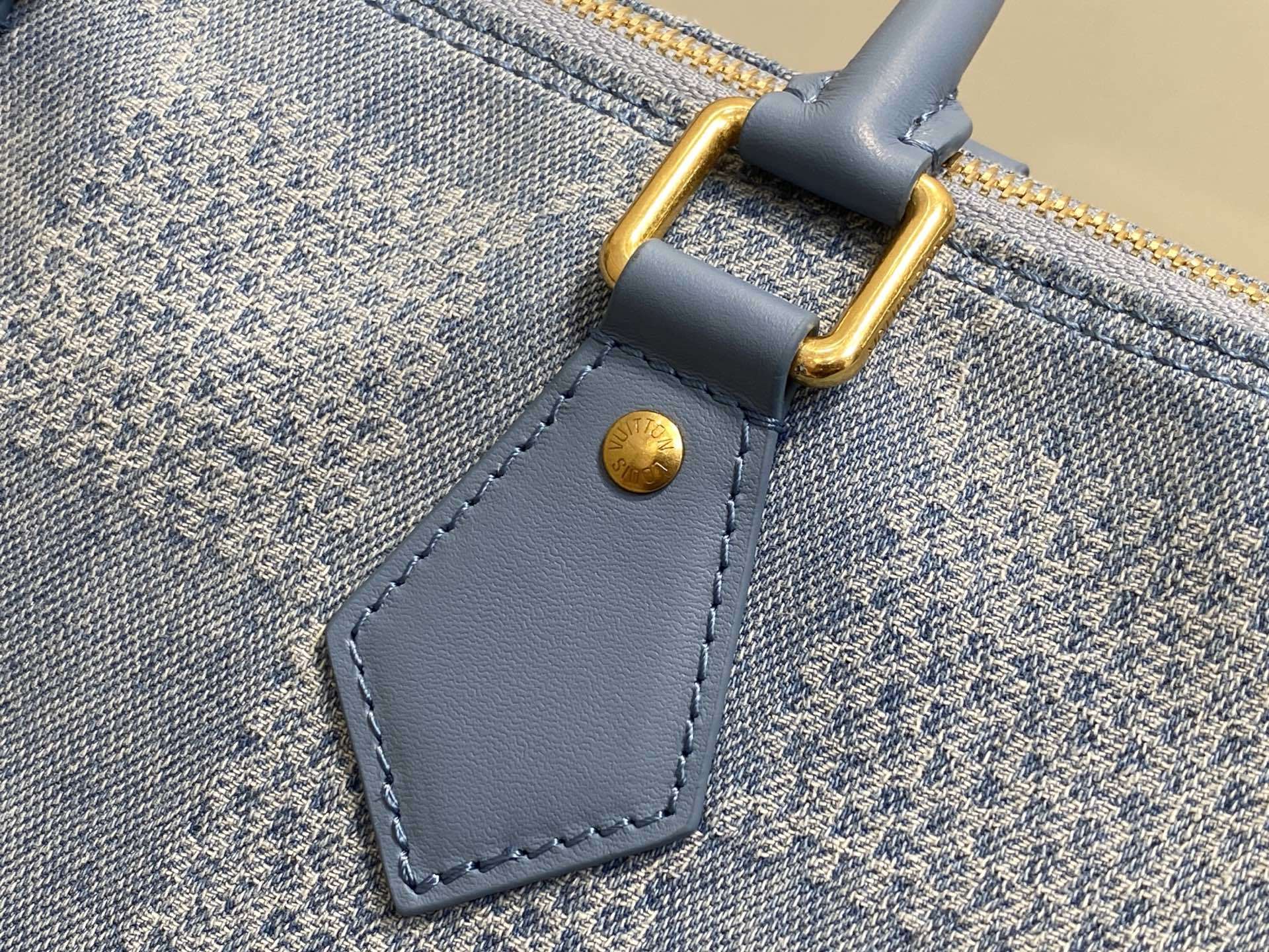 【顶级原单】N00203蓝色格子 丹宁牛仔speedy枕头包 Speedy 30 Bandoulière