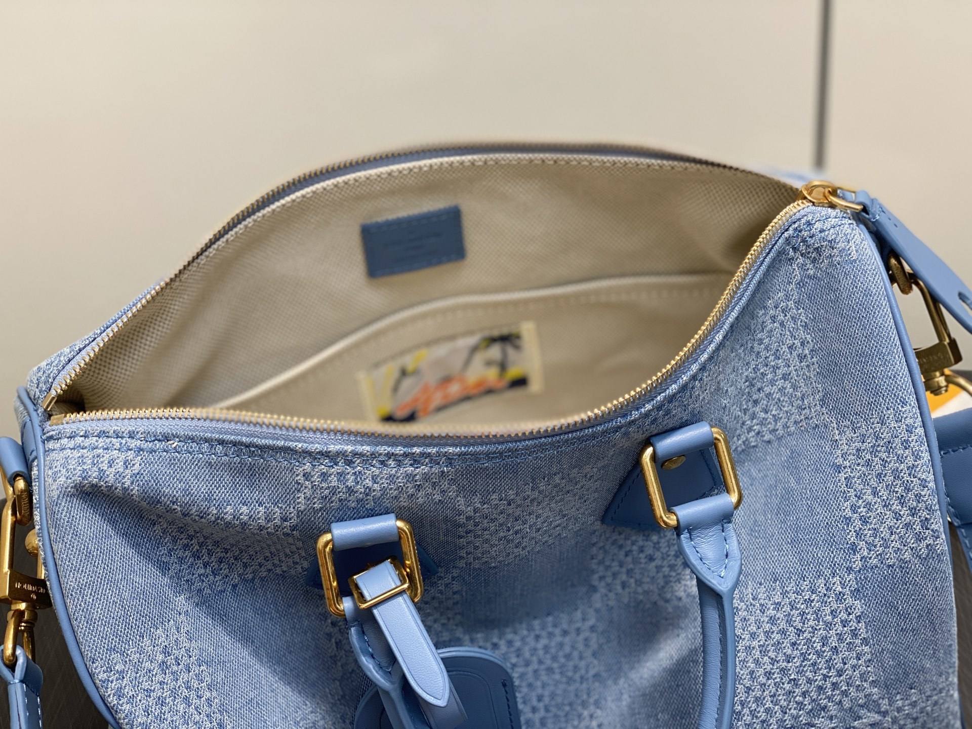 【顶级原单】N00203蓝色格子 丹宁牛仔speedy枕头包 Speedy 30 Bandoulière