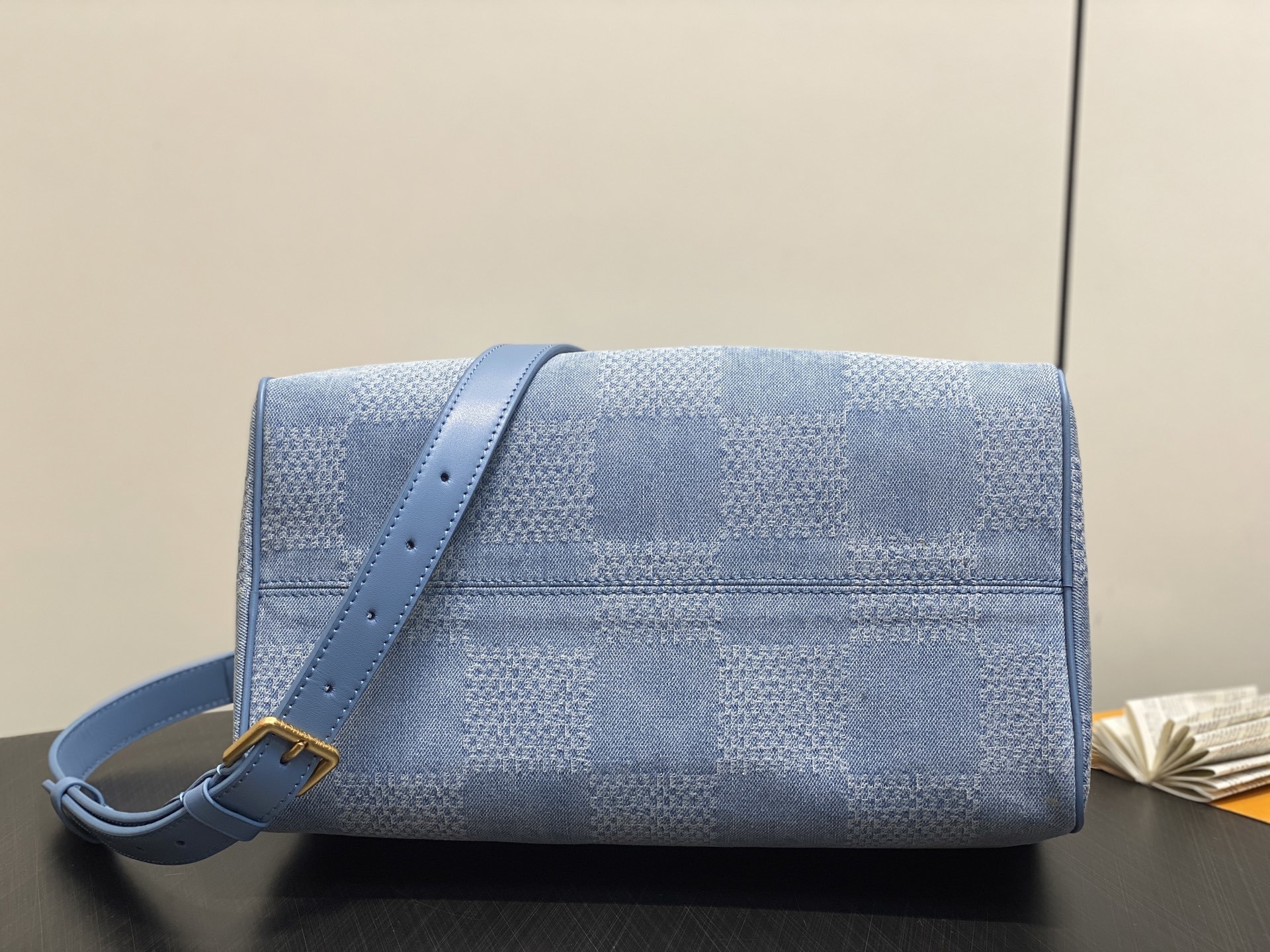 【顶级原单】N00203蓝色格子 丹宁牛仔speedy枕头包 Speedy 30 Bandoulière
