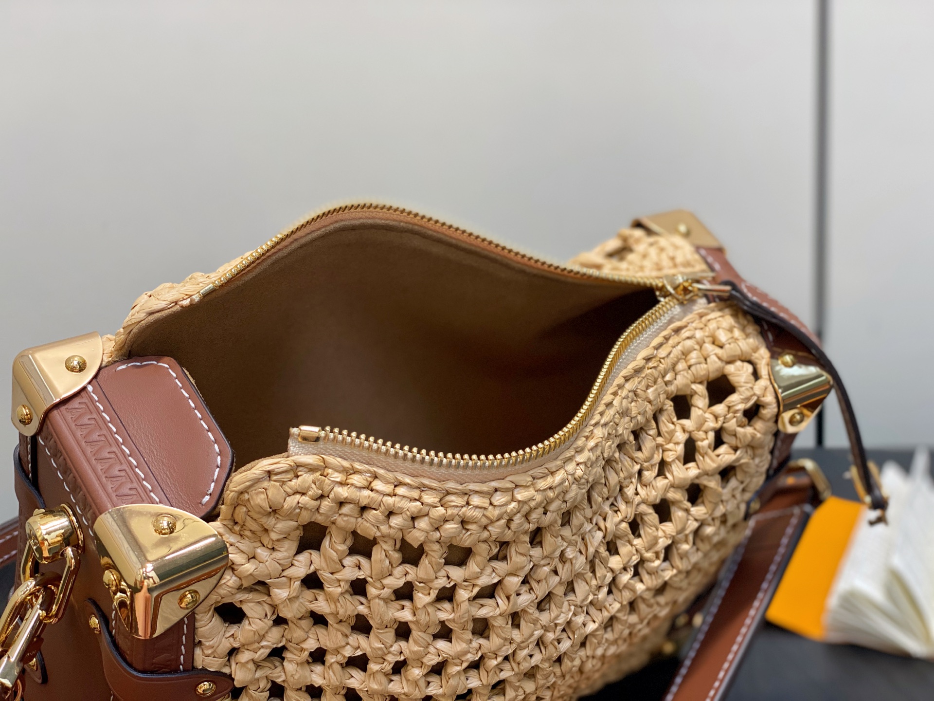 Louis Vuitton Raffia Woven Side Trunk Medium Satchel Bag, 23.5 x 16 x 8.5 cm 11 i1752587649294 2185 0 9