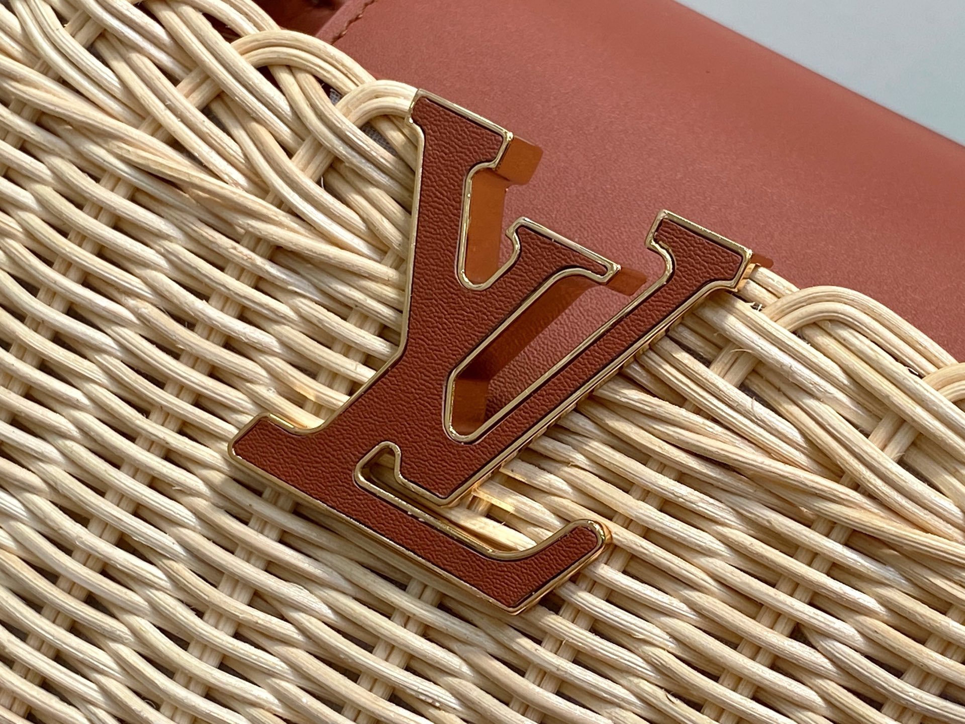 【顶级原单】M11617棕色编织 全皮cap那英款 CAPUCINES BB 手袋 m11617 棕色