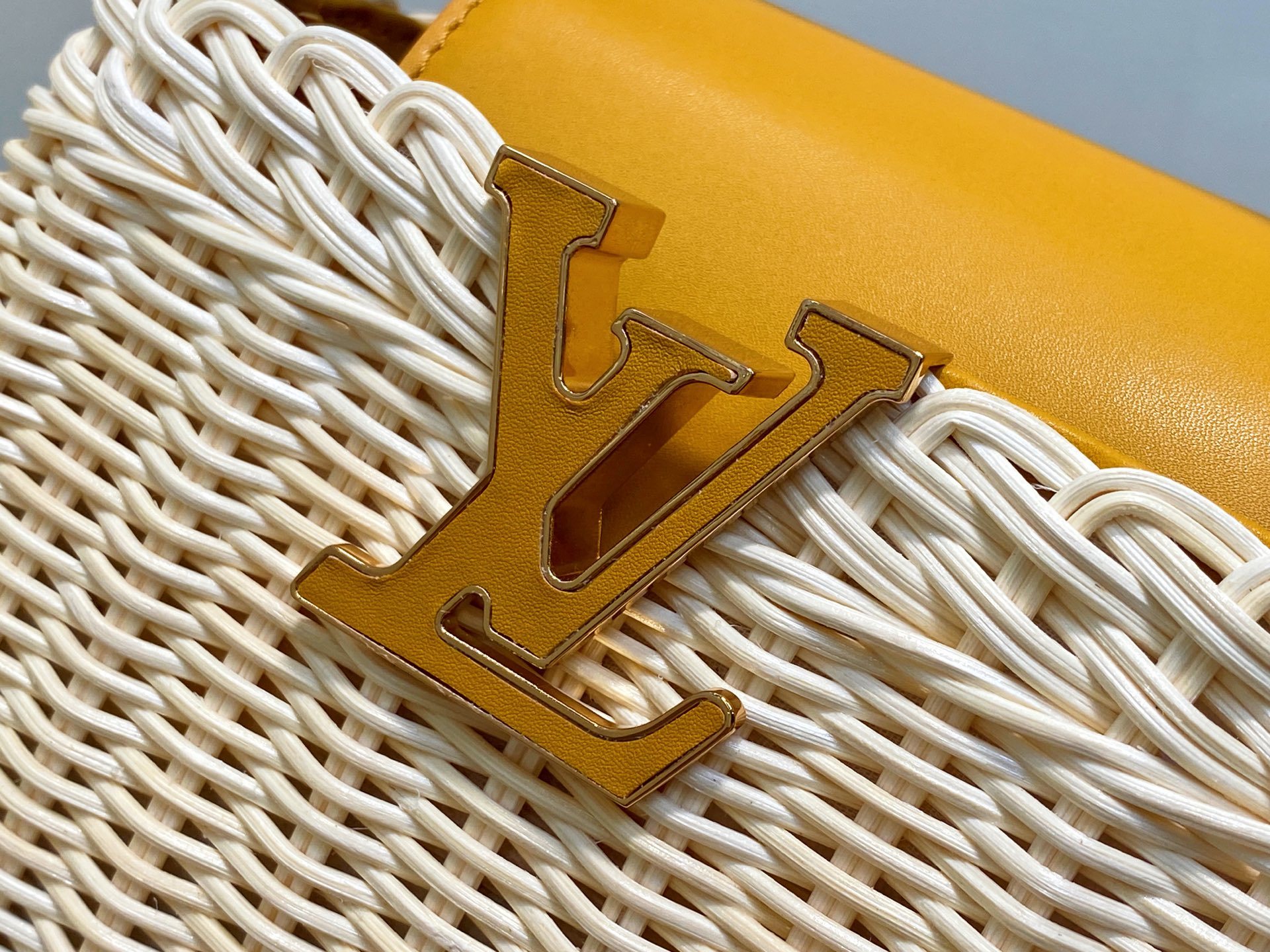 【顶级原单】M11617黄色编织 全皮cap那英款 CAPUCINES 迷你手袋 m11617 棕色 m