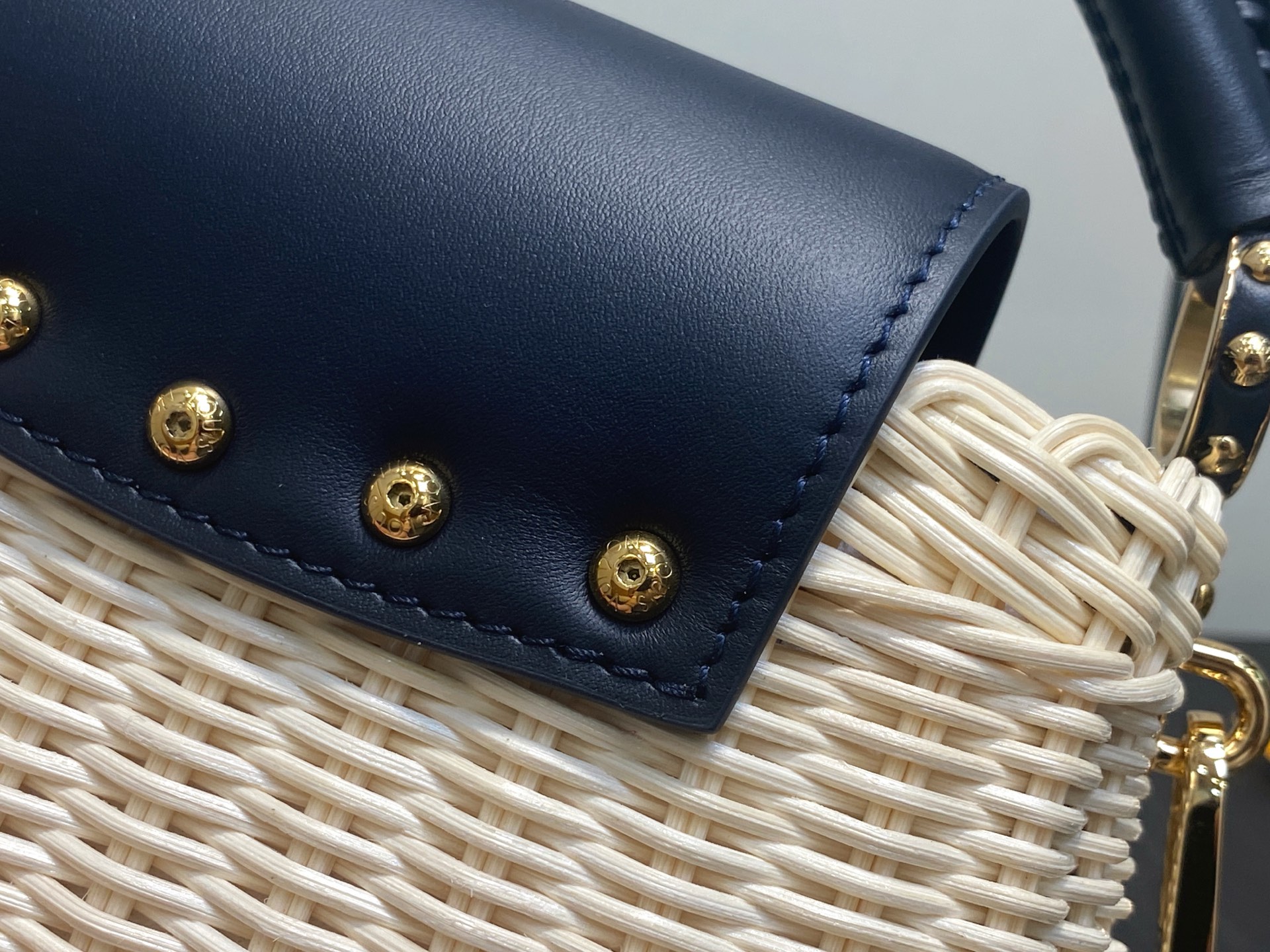 【顶级原单】M14366深色/编织 全皮cap那英款 CAPUCINES BB 手袋 M14366深蓝