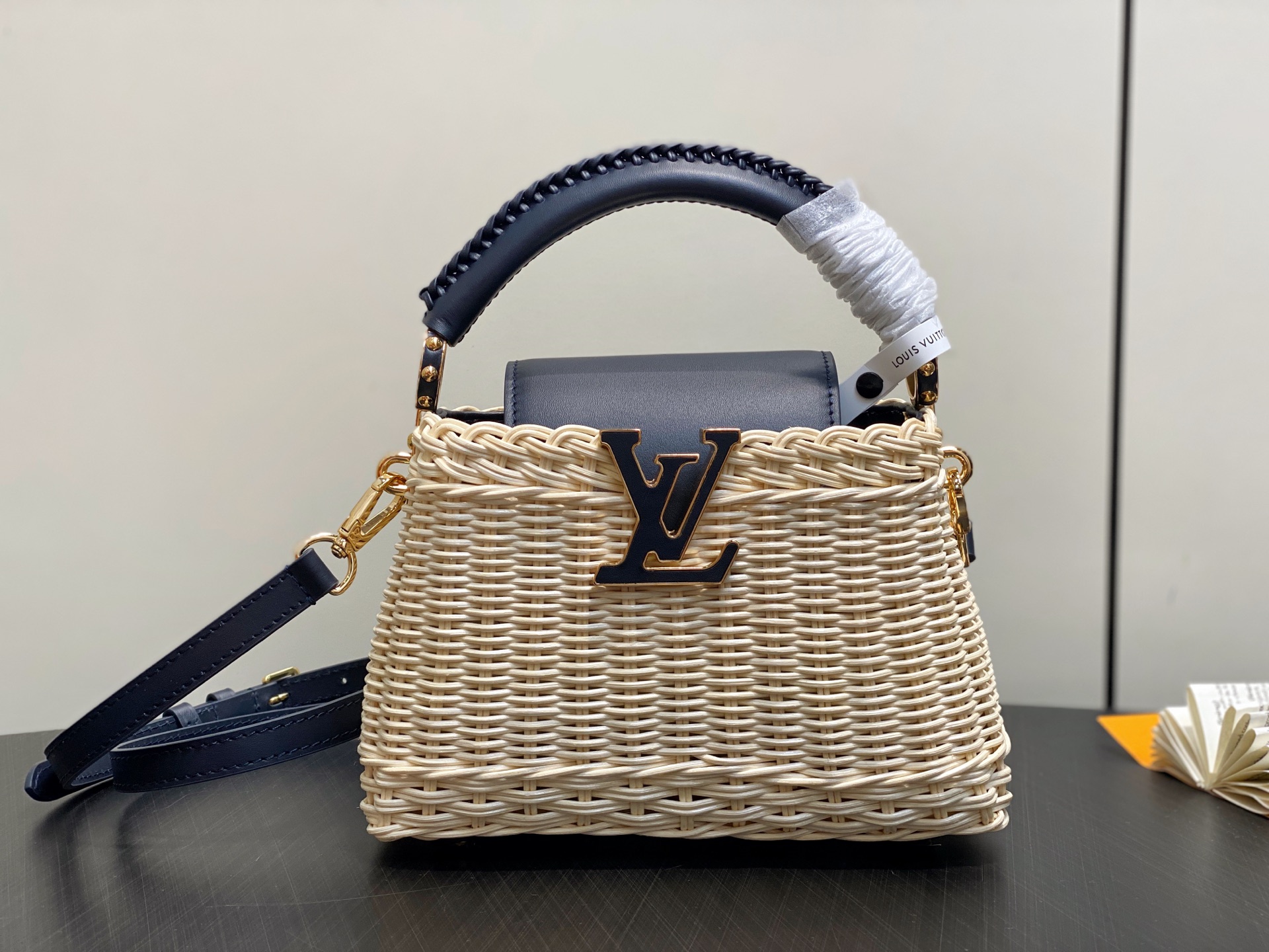 【顶级原单】M14366深色/编织 全皮cap那英款 CAPUCINES BB 手袋 M14366深蓝 