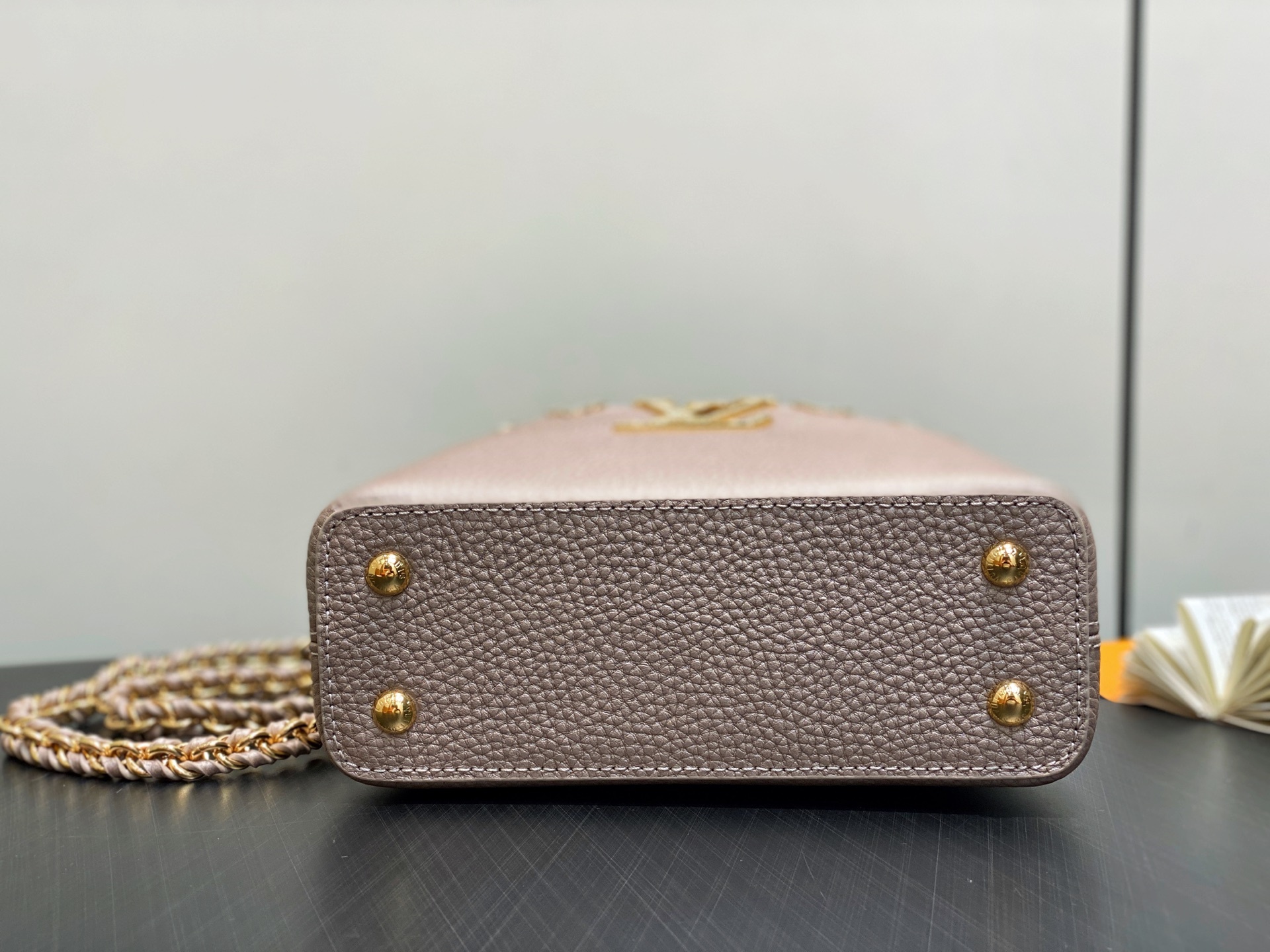 【顶级原单】M48865 珠光拼金钻花冠 全皮cap那英款 Capucines 迷你手袋 法国进口小牛皮