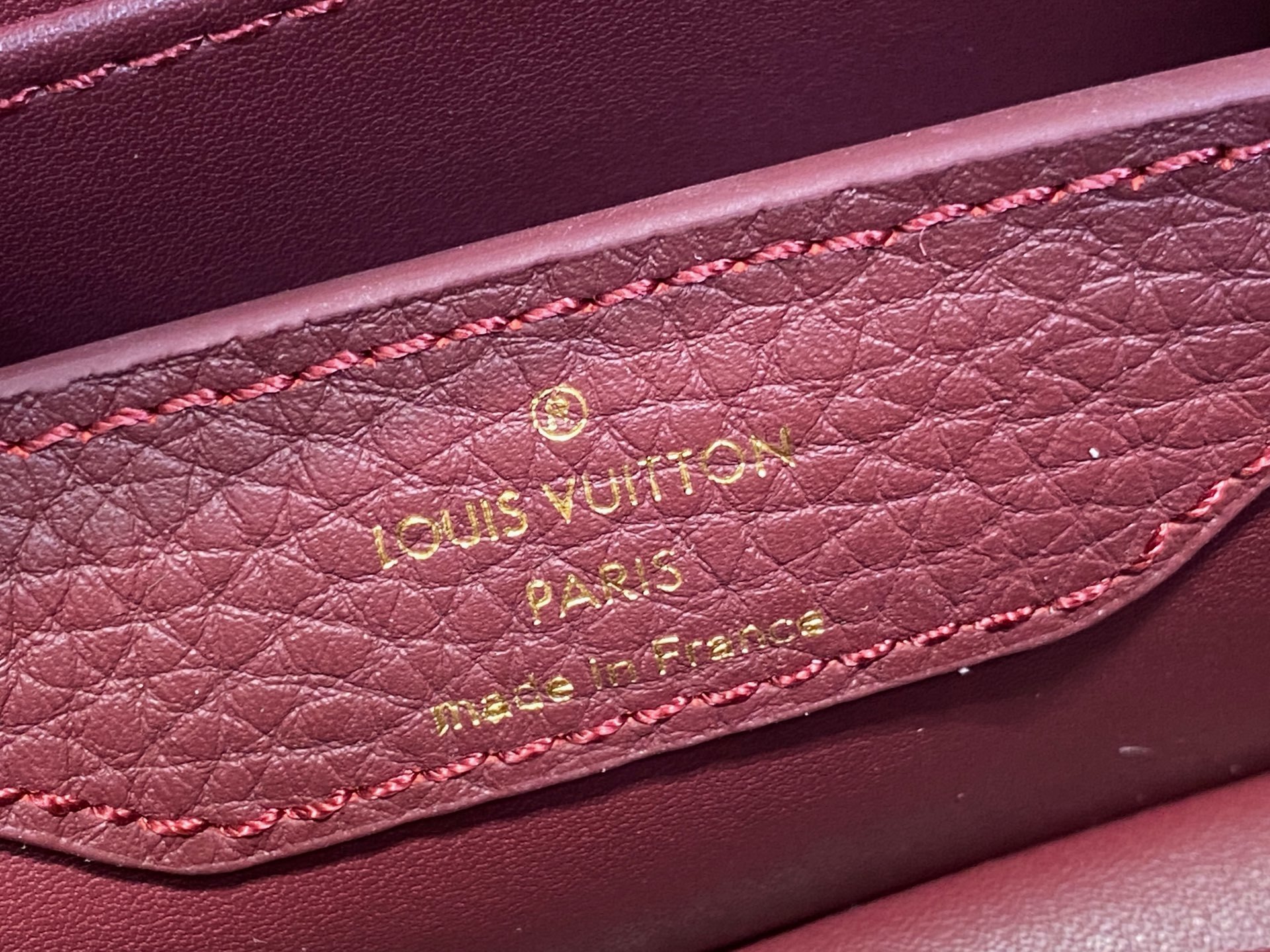 【顶级原单】M48865酒红拼金钻花冠 全皮cap那英款 超迷你 Capucines nano手袋 法国