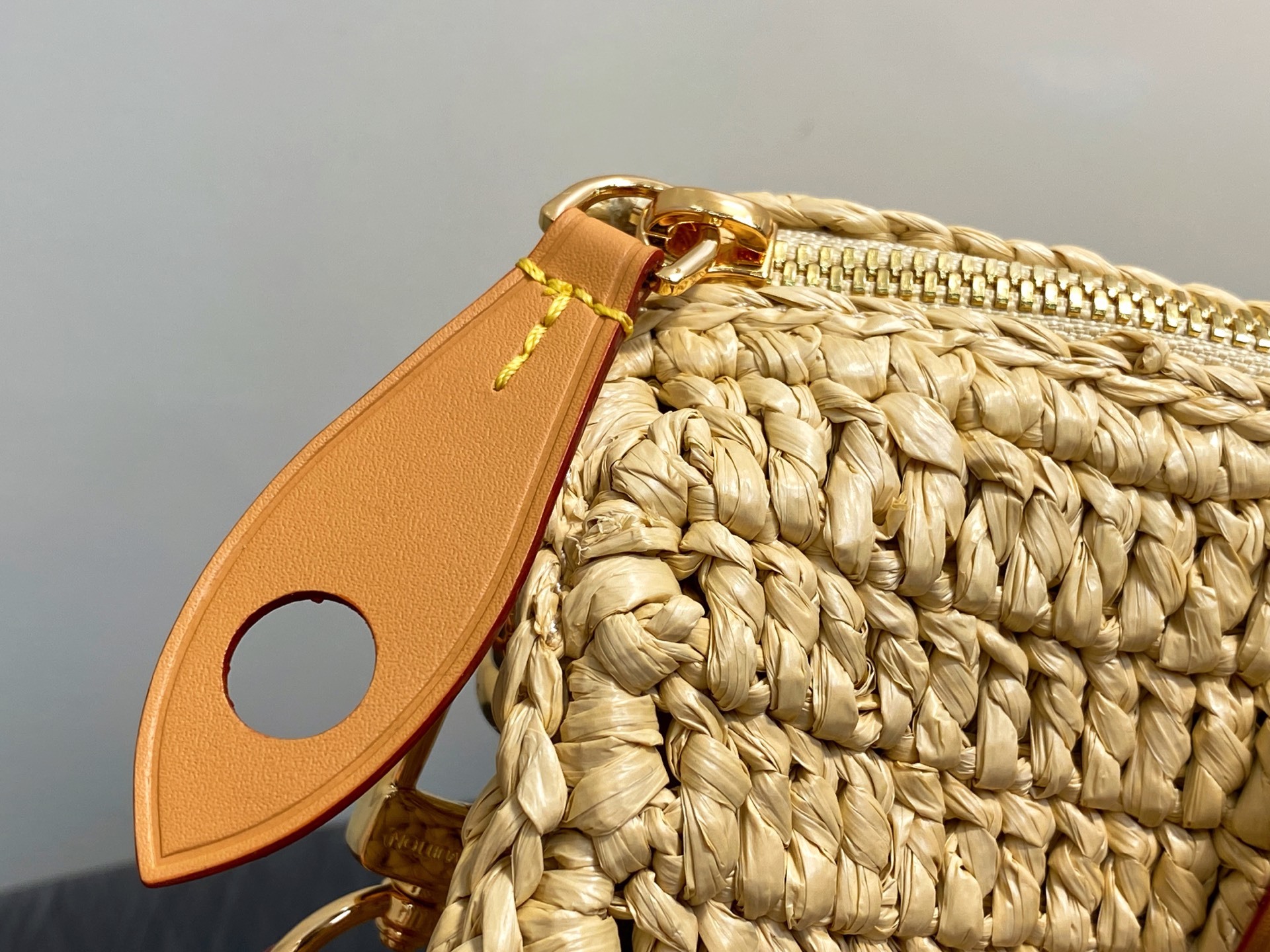 【顶级原单】M14457杏色 拉菲草编织speedy枕头包 当季新款 SPEEDY 30 BANDOUL