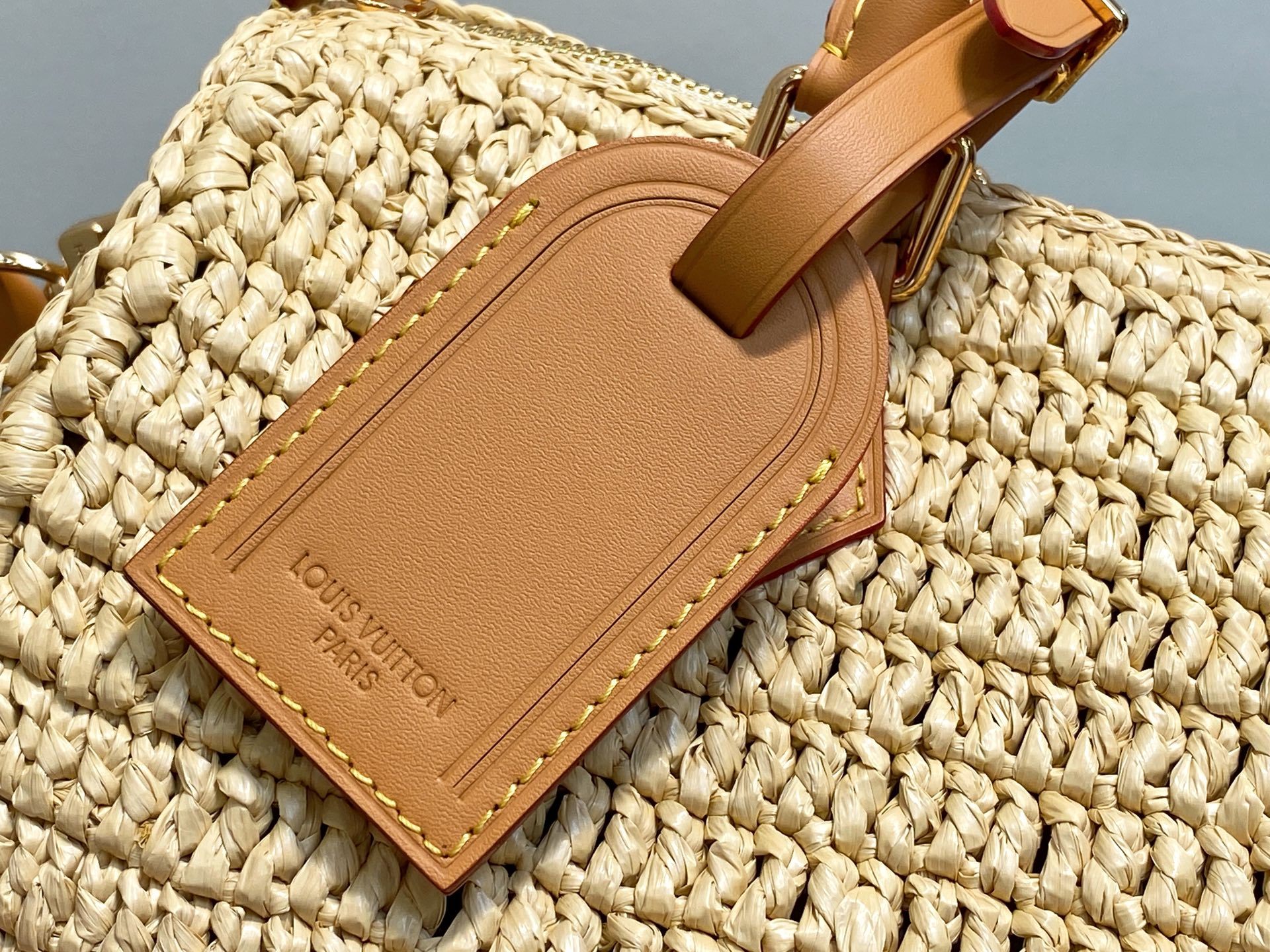 【顶级原单】M14457杏色 拉菲草编织speedy枕头包 当季新款 SPEEDY 30 BANDOUL