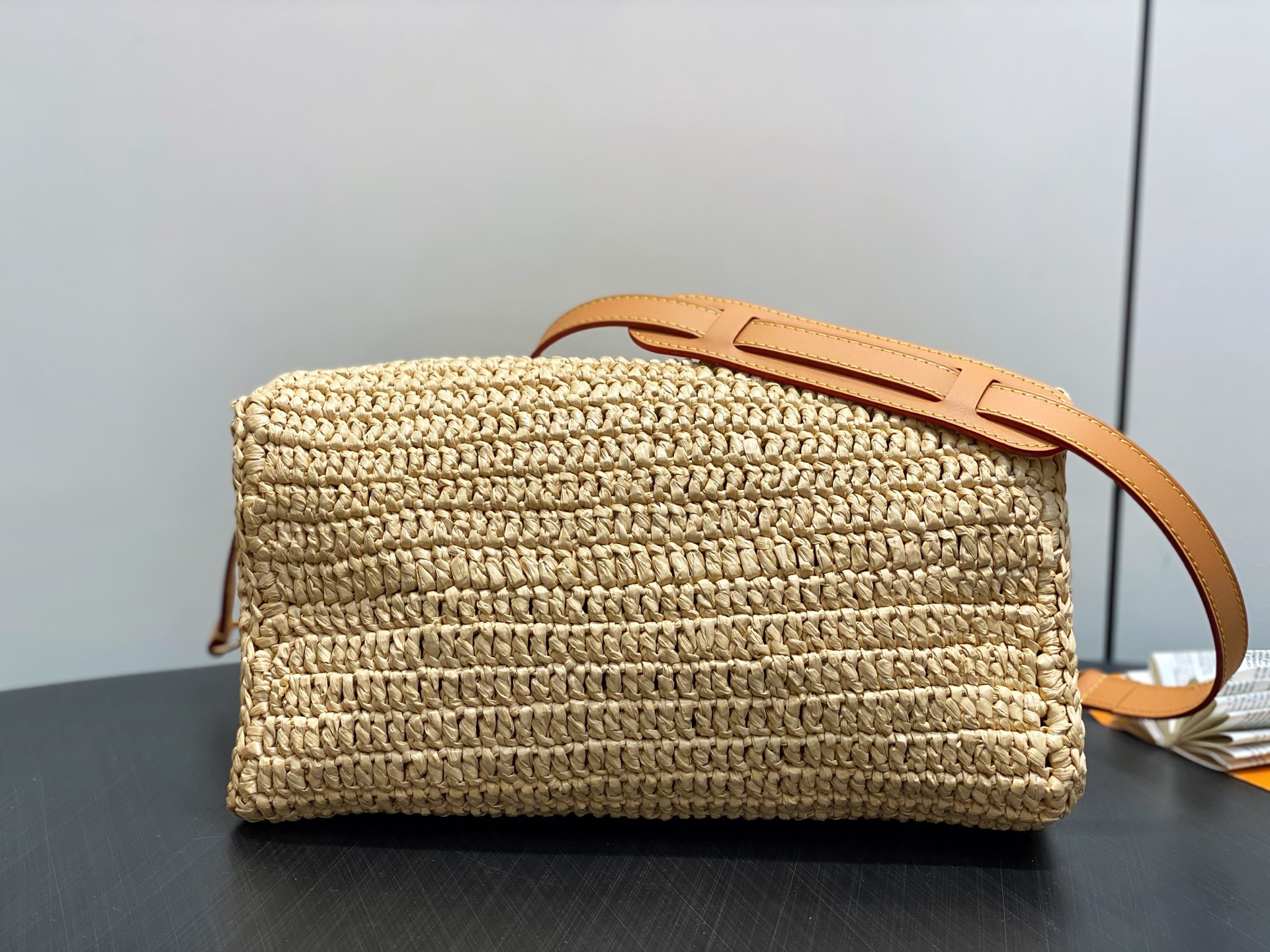 【顶级原单】M14457杏色 拉菲草编织speedy枕头包 当季新款 SPEEDY 30 BANDOUL